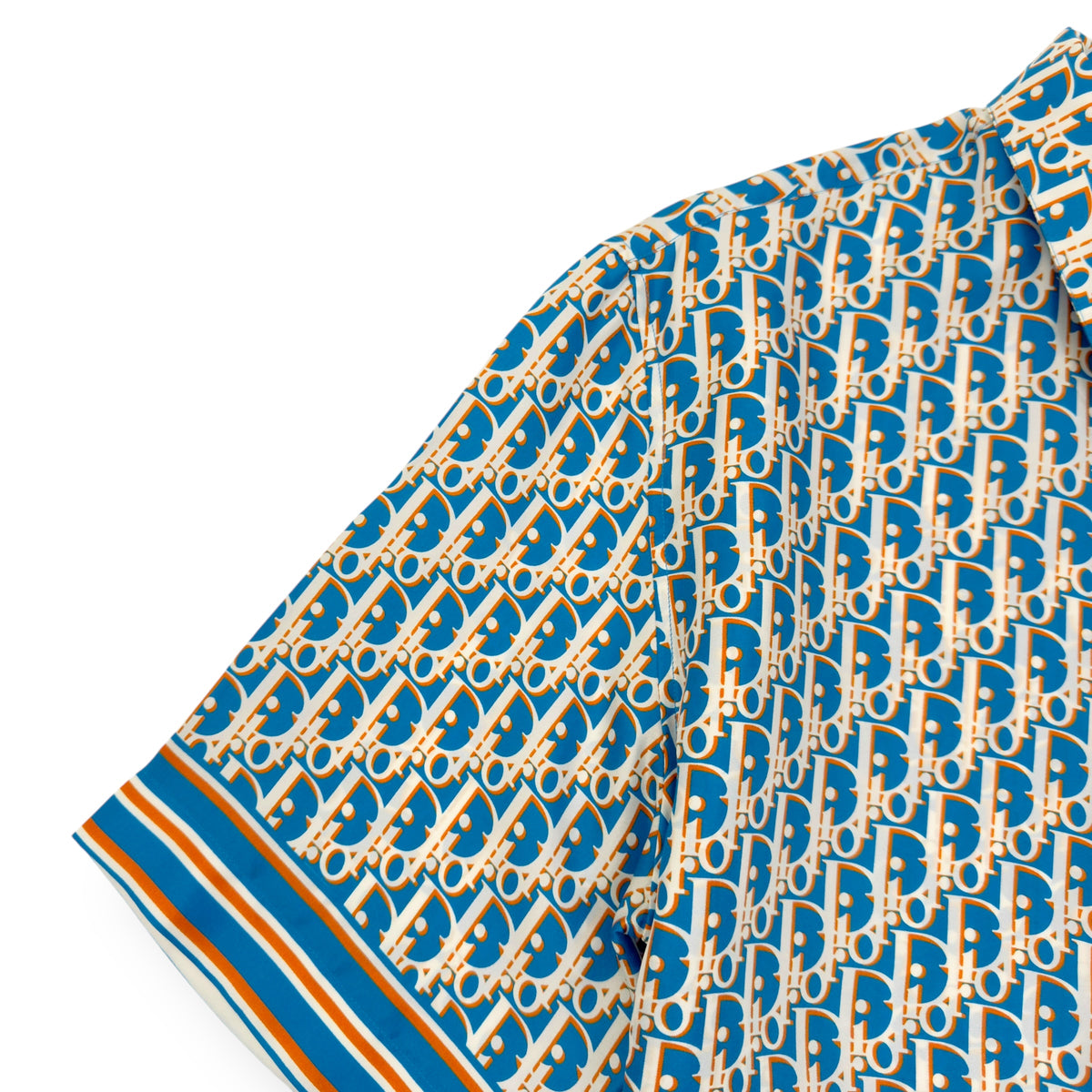 DIOR OBLIQUE SILK MONOGRAM SHIRT BLUE 40 / M
