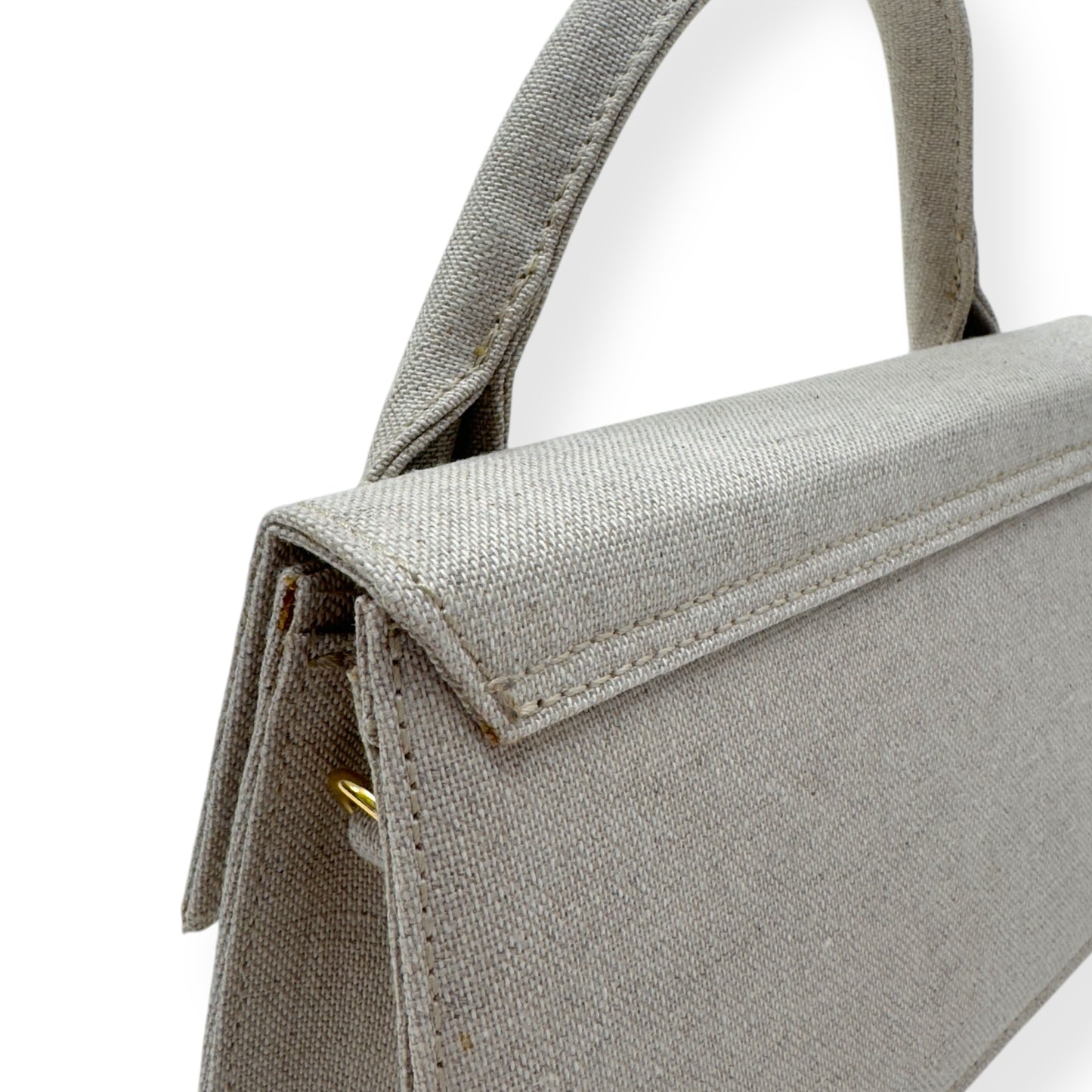 JACQUEMUS ‘LE CHIQUITO LONG’ LINEN SHOULDER BAG BEIGE