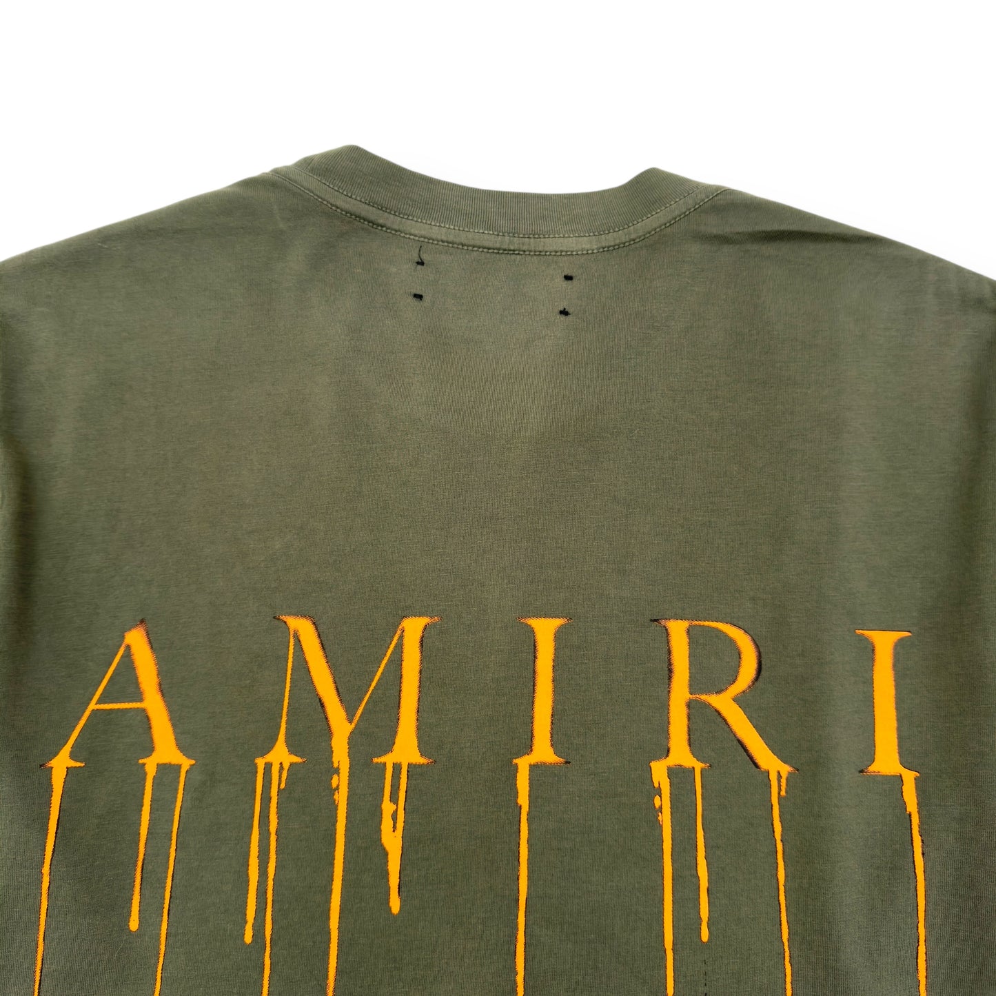 AMIRI SPRAY PAINT MA T-SHIRT GREEN / ORANGE S