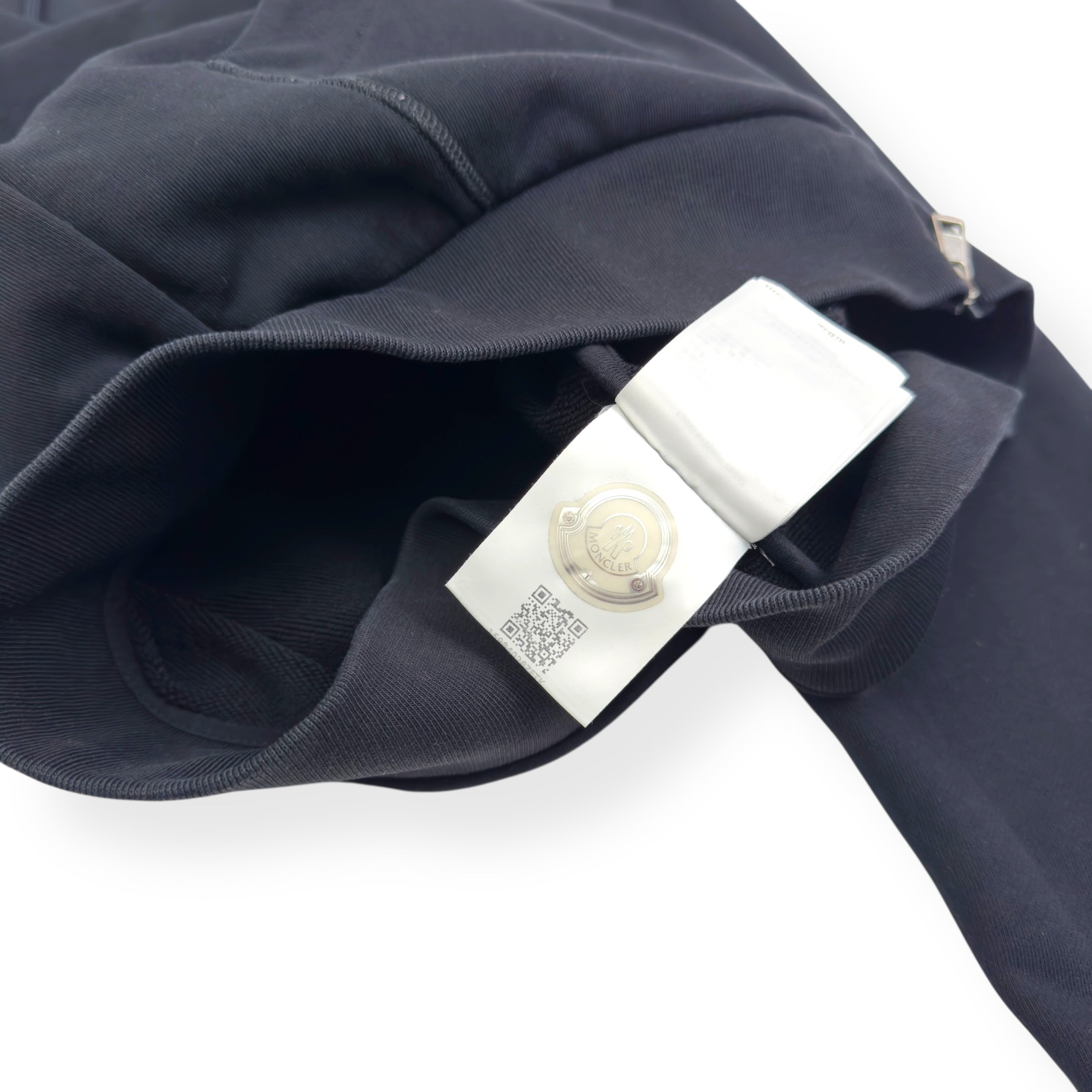 MONCLER MAGLIA ZIP LOGO HOODIE NAVY L