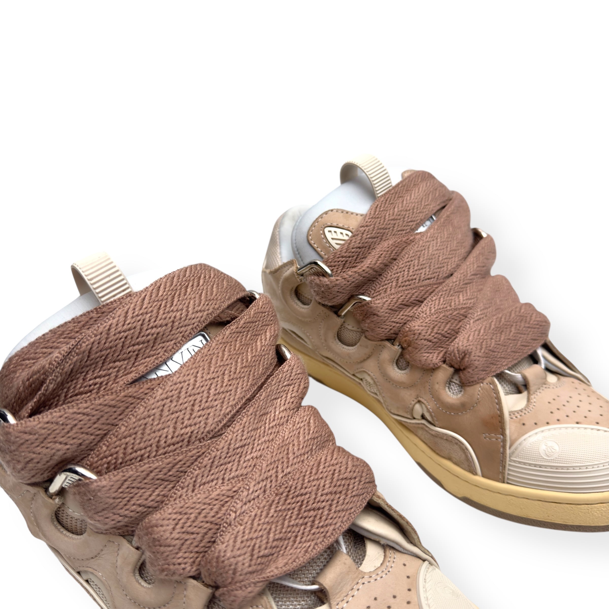 LANVIN LEATHER CURB SNEAKER BEIGE 42 / UK8