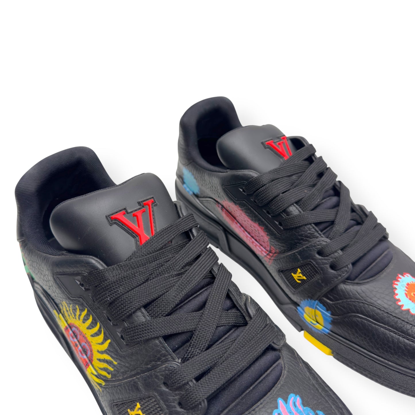 LOUIS VUITTON X YAYOI KUSAMA LV TRAINER BLACK UK10