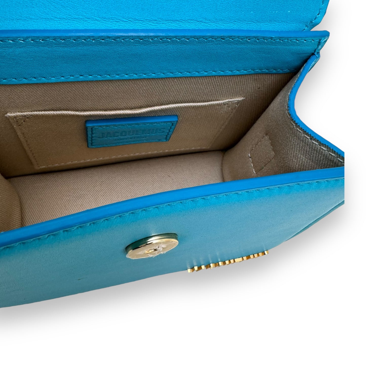 JACQUEMUS LE CHIQUITO MOYEN LEATHER BAG BLUE