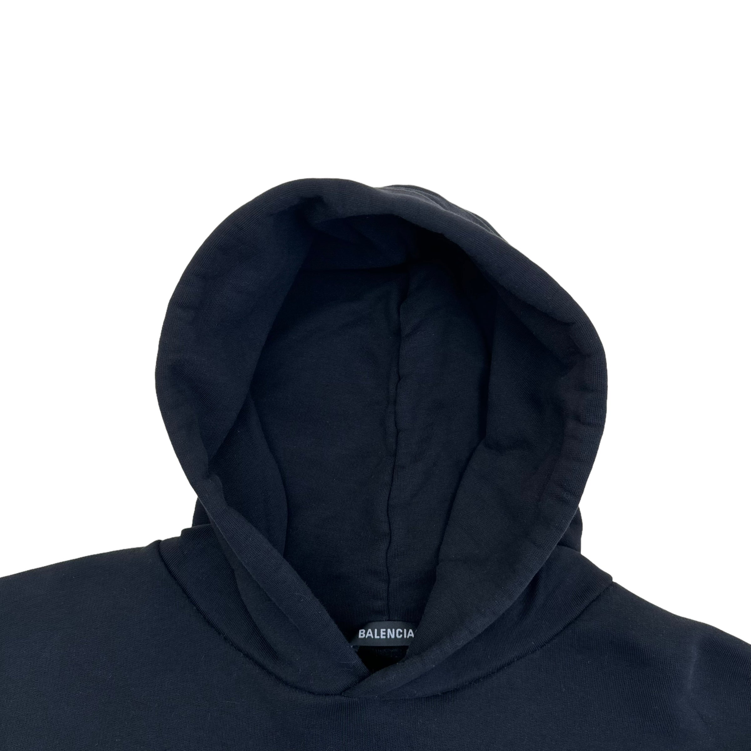 BALENCIAGA OVERSIZED CREDIT CARD LOGO HOODIE BLACK S