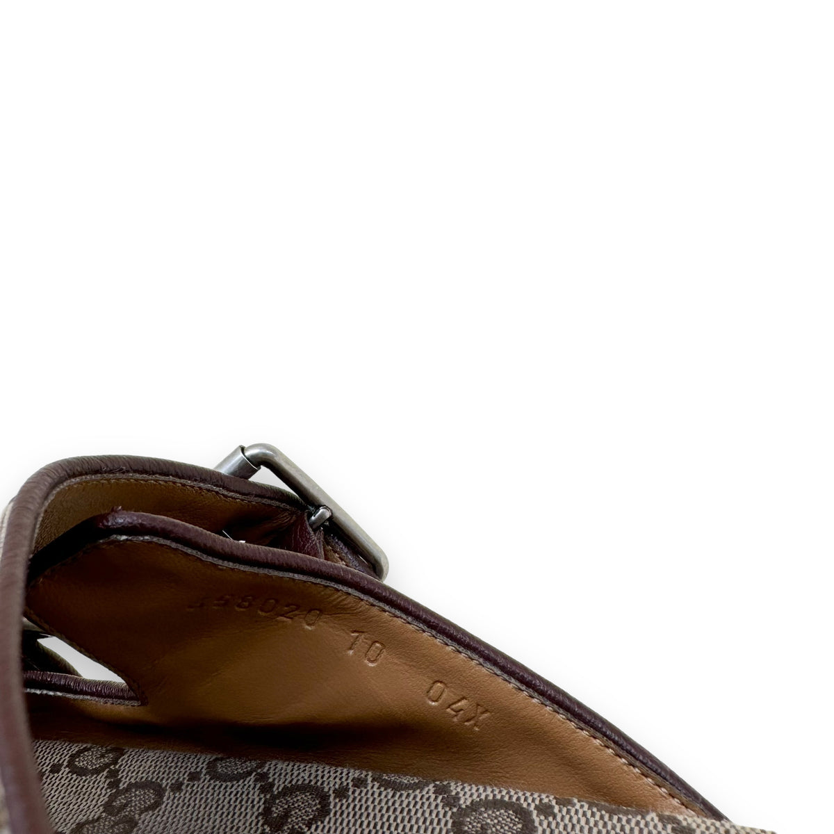 GUCCI GG MONOGRAM CANVAS SLIDE SANDAL BEIGE / EBONY UK1O
