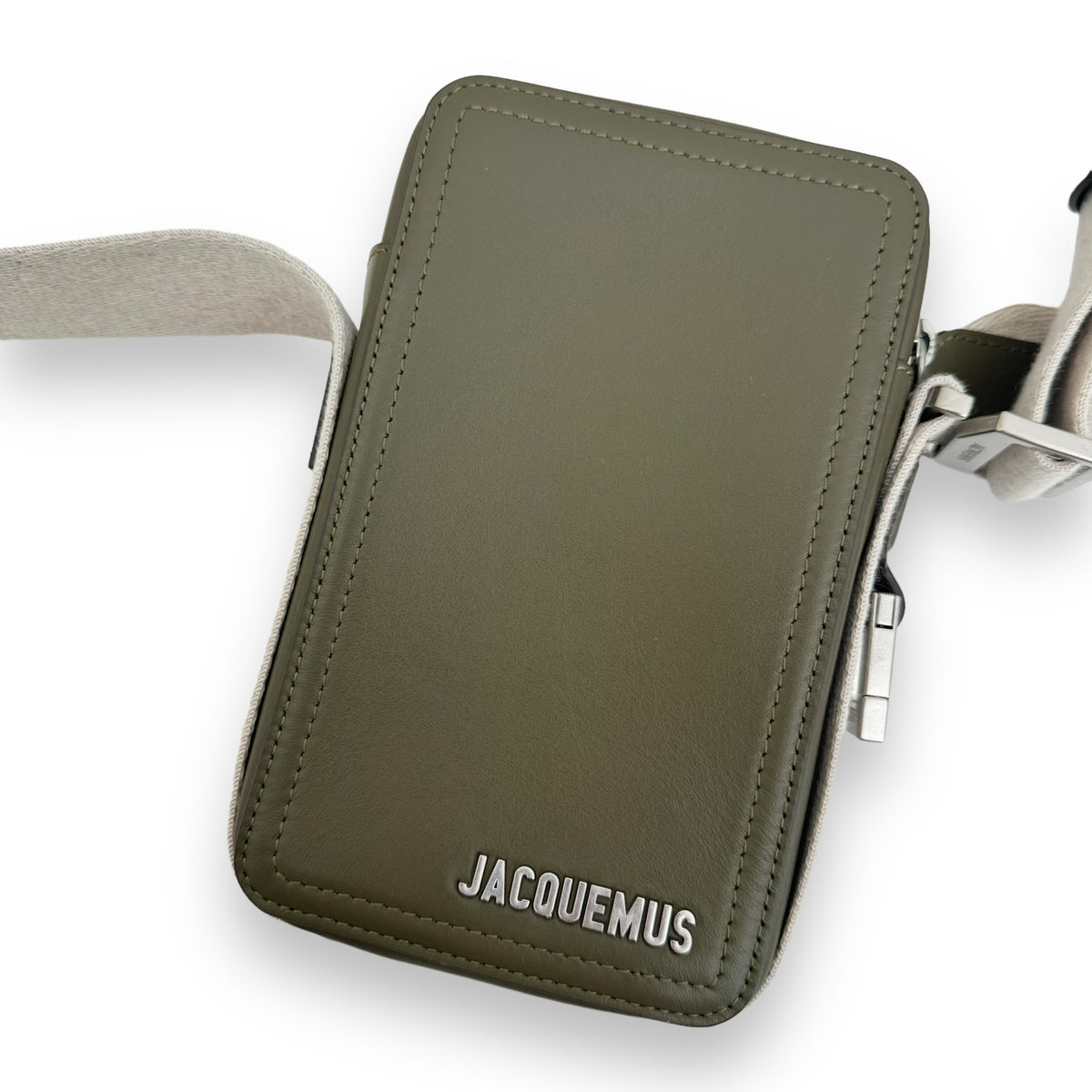 JACQUEMUS LE CUERDA VERTICAL EN CUIR CROSS BODY BAG GREEN