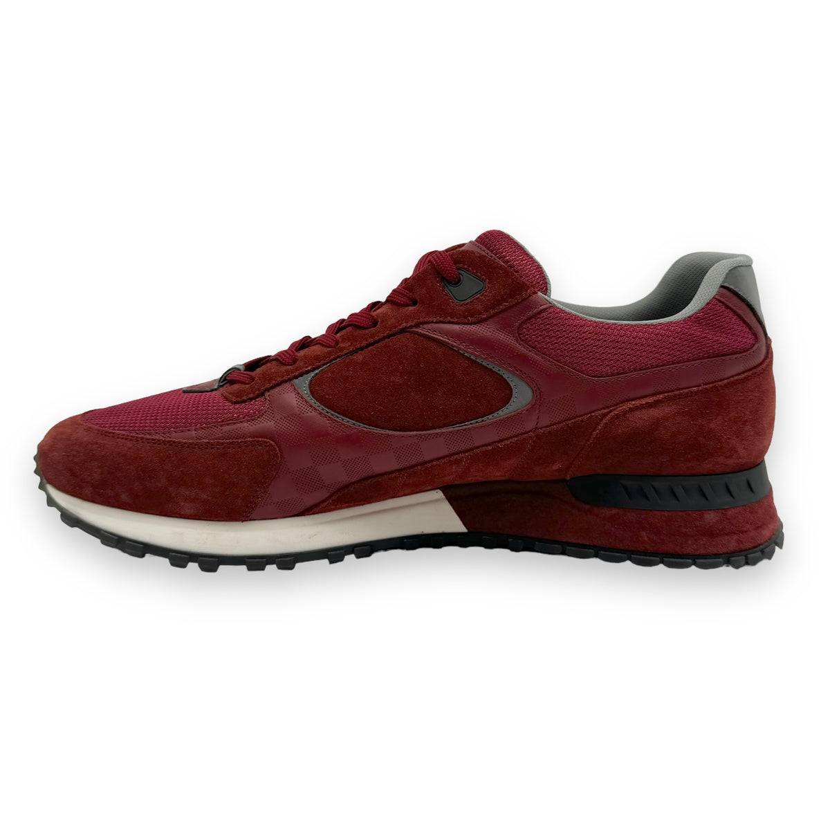 LOUIS VUITTON RUN AWAY SUEDE / MESH SNEAKER RED UK8.5