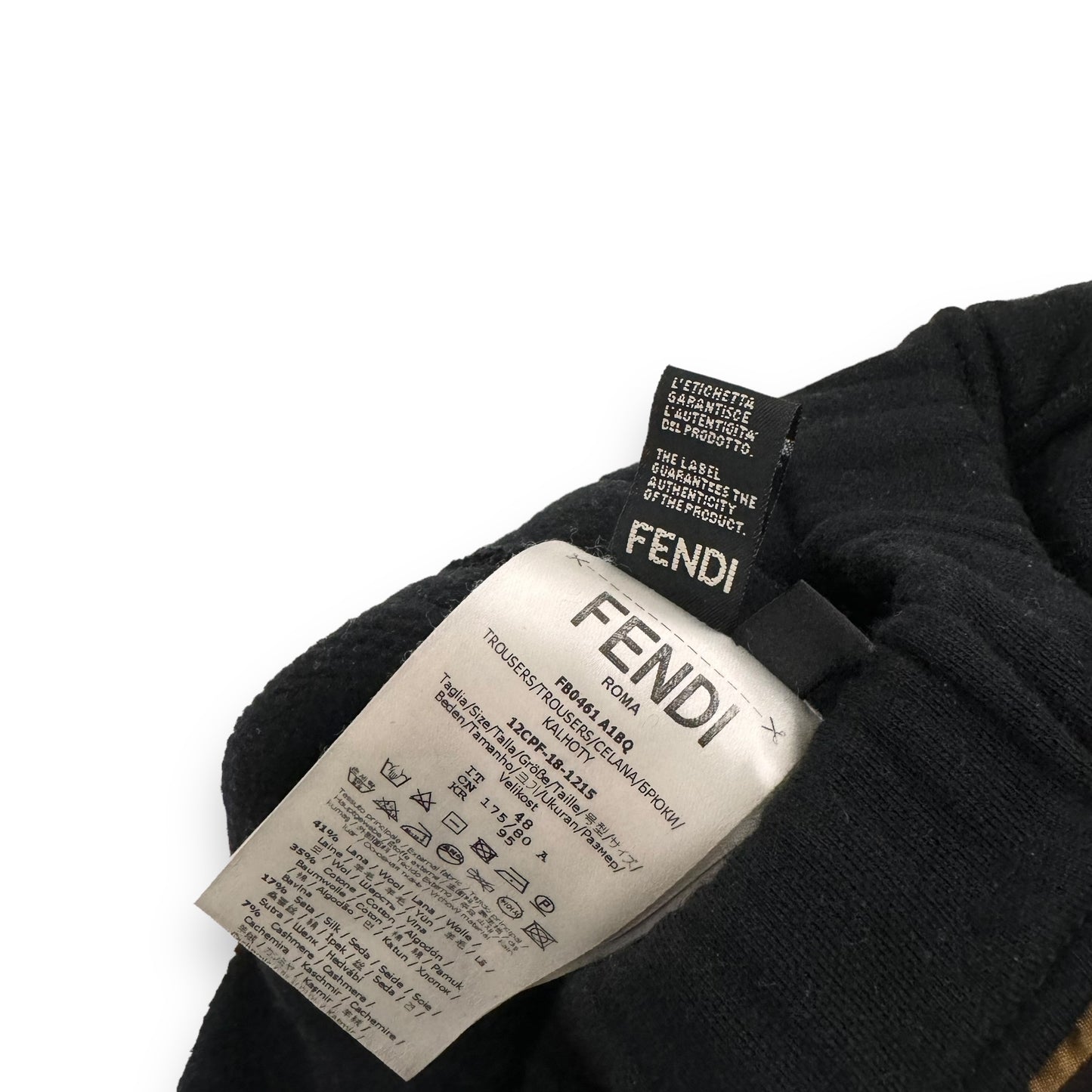 FENDI FF TAPE SWEATPANTS BLACK M