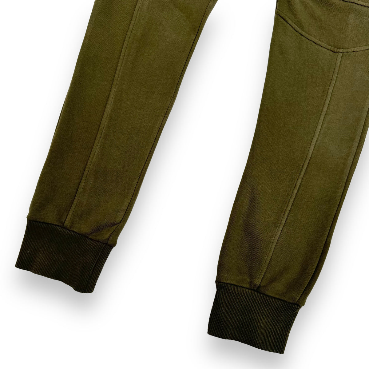 BALMAIN LOGO PATCH RIBBED LOUNGE PANTS KHAKI M