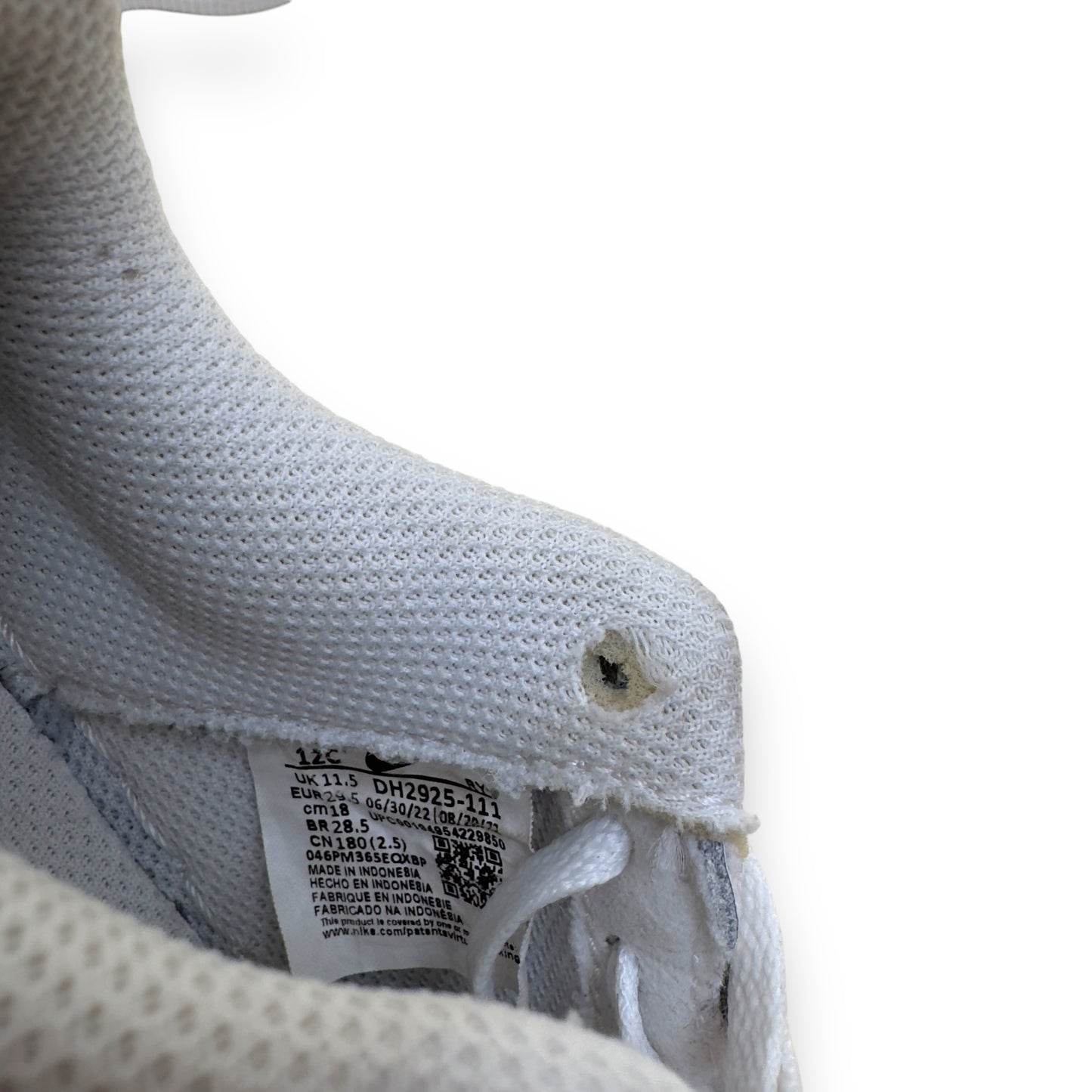 NIKE AIRFORCE 1 SNEAKER WHITE UK11.5K