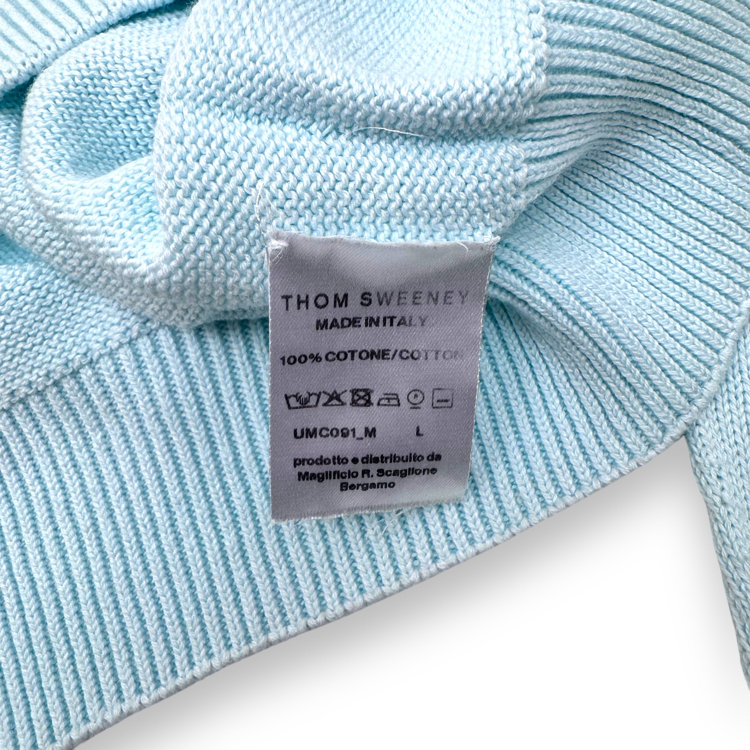 THOM SWEENEY COTTON HOODIE BABY BLUE L