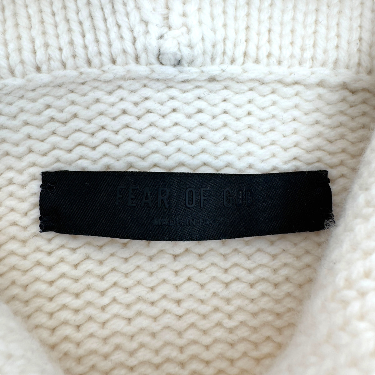 FEAR OF GOD KNIT PULLOVER HOODIE CAMEL L