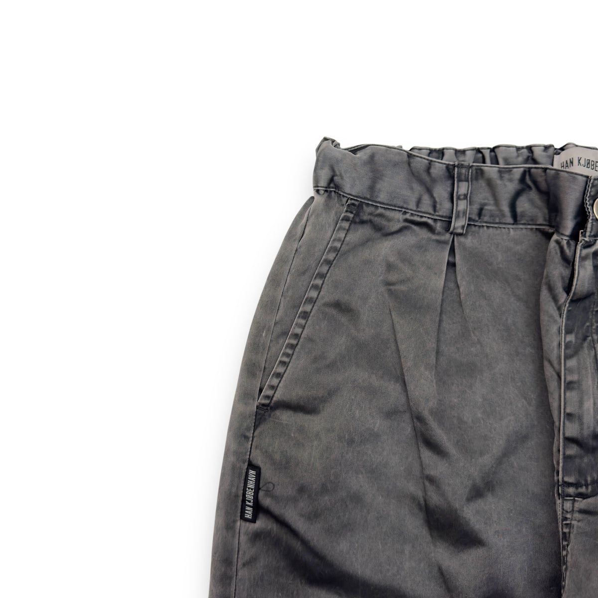 HAN KJØBENHAVN STRAIGHT-LEG NYLON TROUSERS SILVER XL