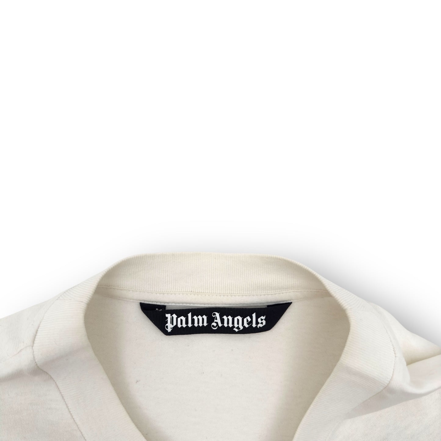 PALM ANGELS OVERSIZED HUE GOTHIC LOGO T-SHIRT WHITE / BLUE L