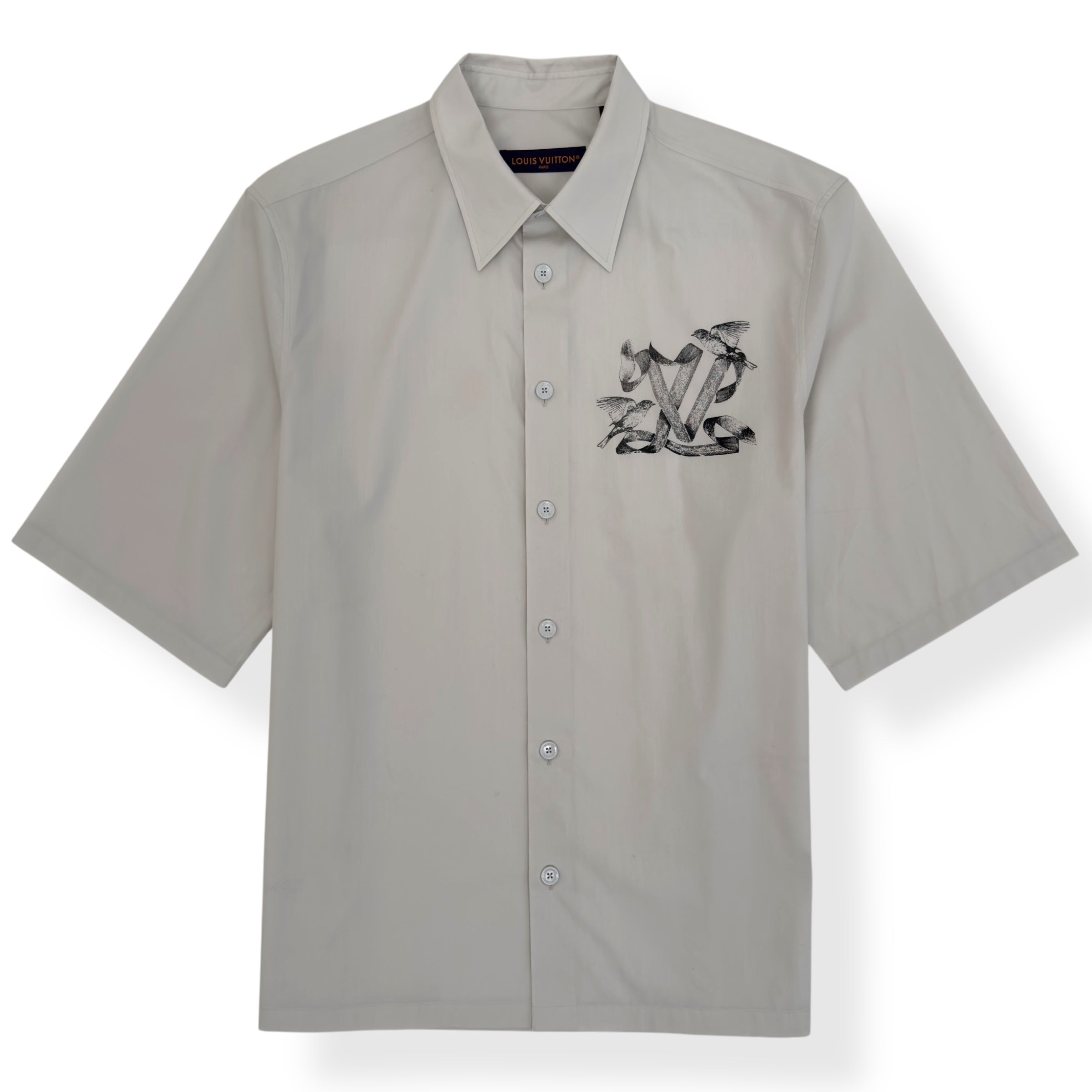 LOUIS VUITTON PRINTED LOGO SHIRT LUXURY BEIGE XL