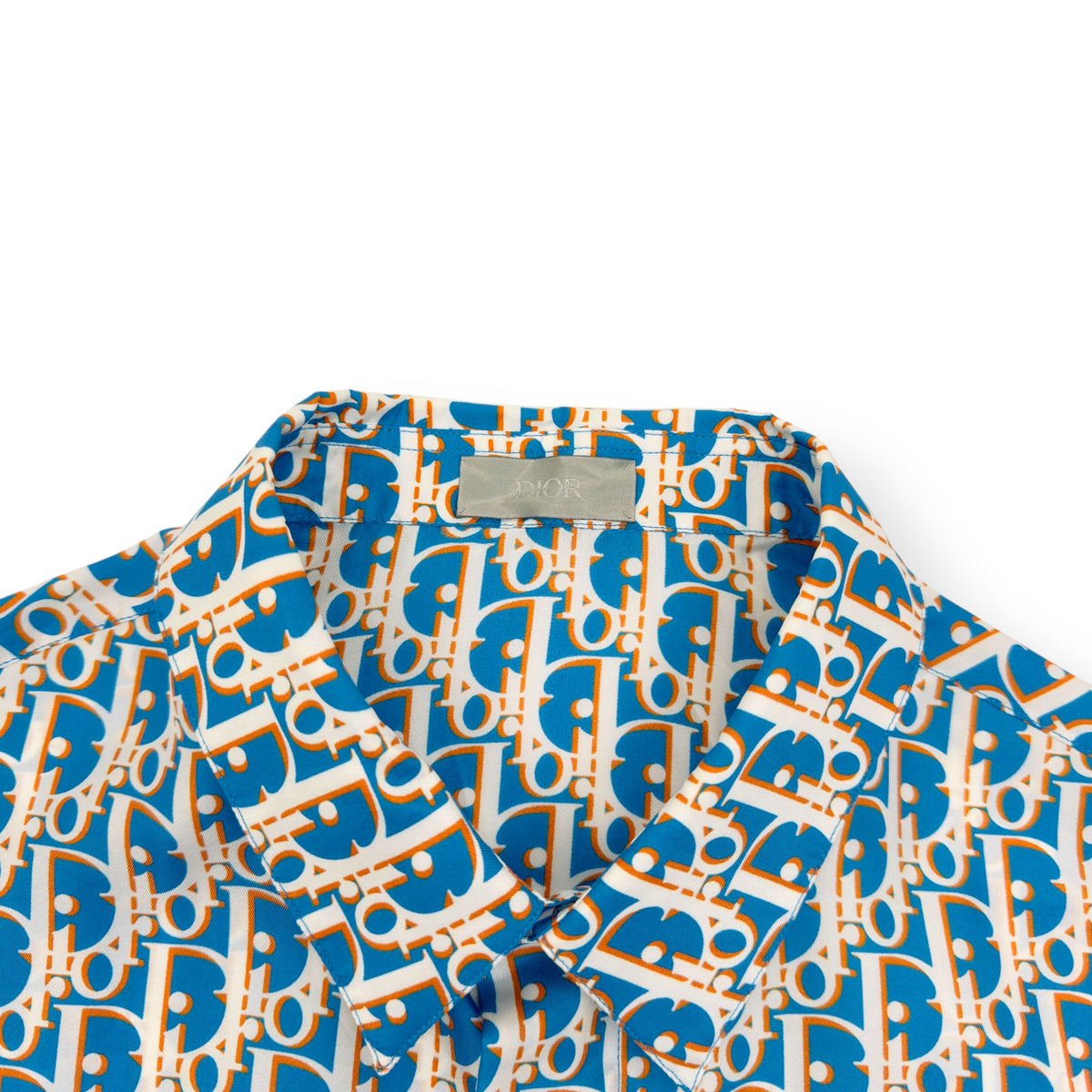 DIOR OBLIQUE SILK MONOGRAM SHIRT BLUE 40 / M
