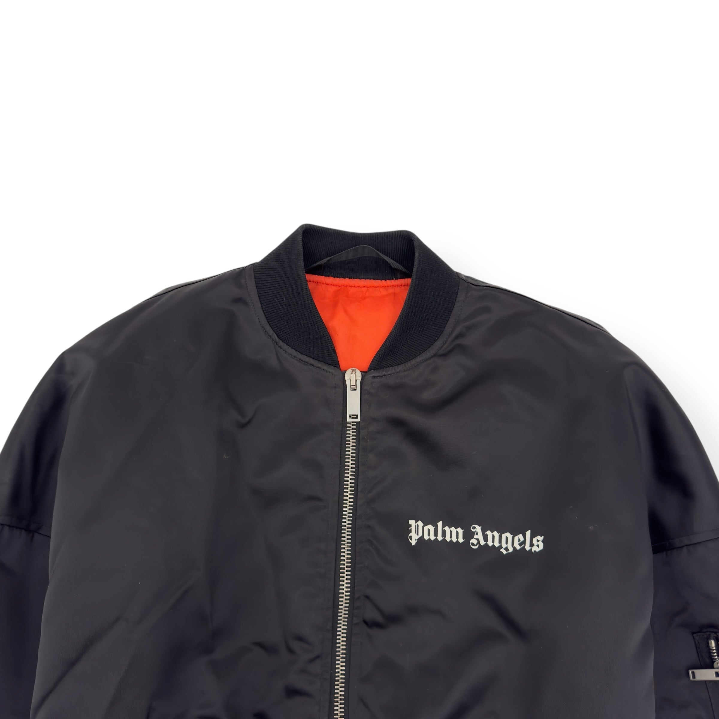 PALM ANGELS OVERSIZED ZIP UP BOMBER JACKET BLACK XS