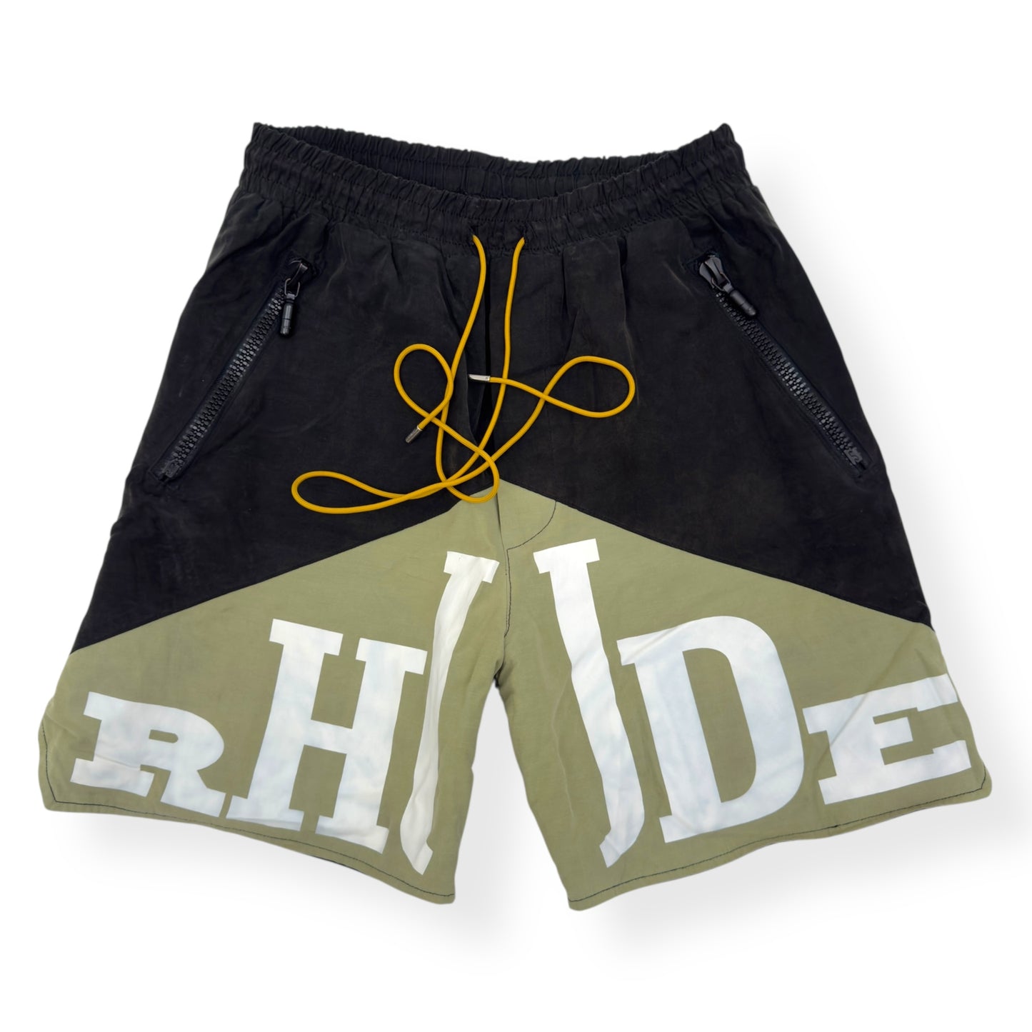 RHUDE YACHTING SWIM SHORTS BLACK / OLIVE M