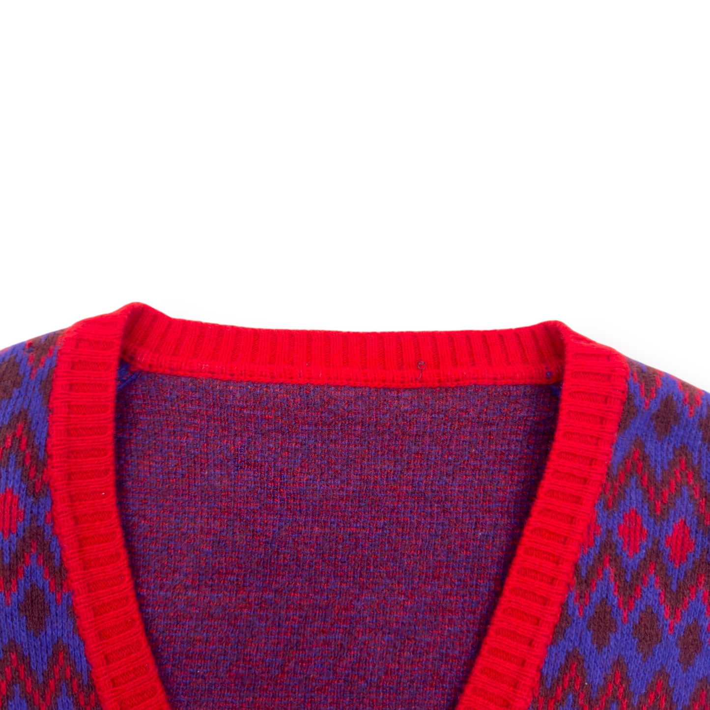 PRADA FW18 WOOL V-NECK SWEATER BURGUNDY / PURPLE 50 / L