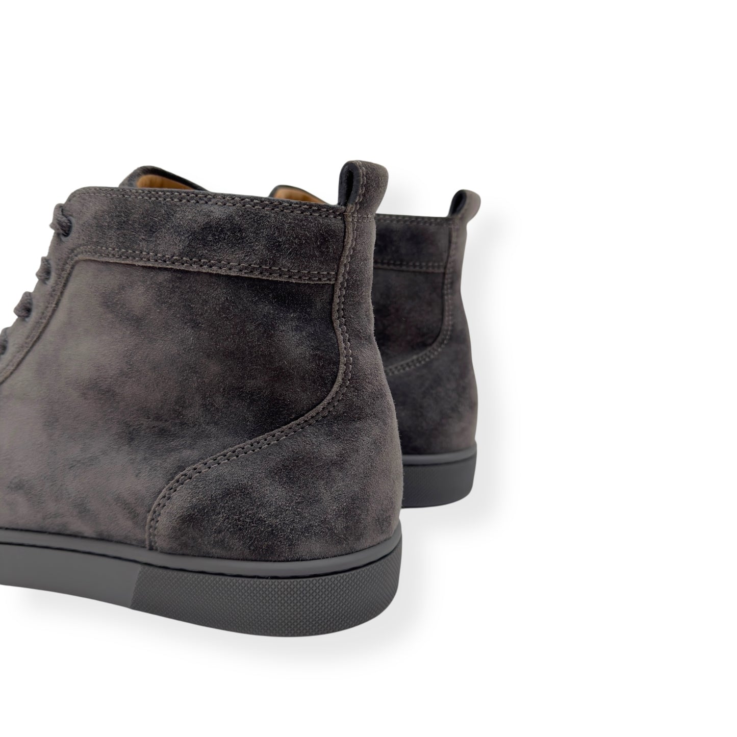 CHRISTIAN LOUBOUTIN SUEDE HIGH-TOP SNEAKERS GREY 43 / UK9