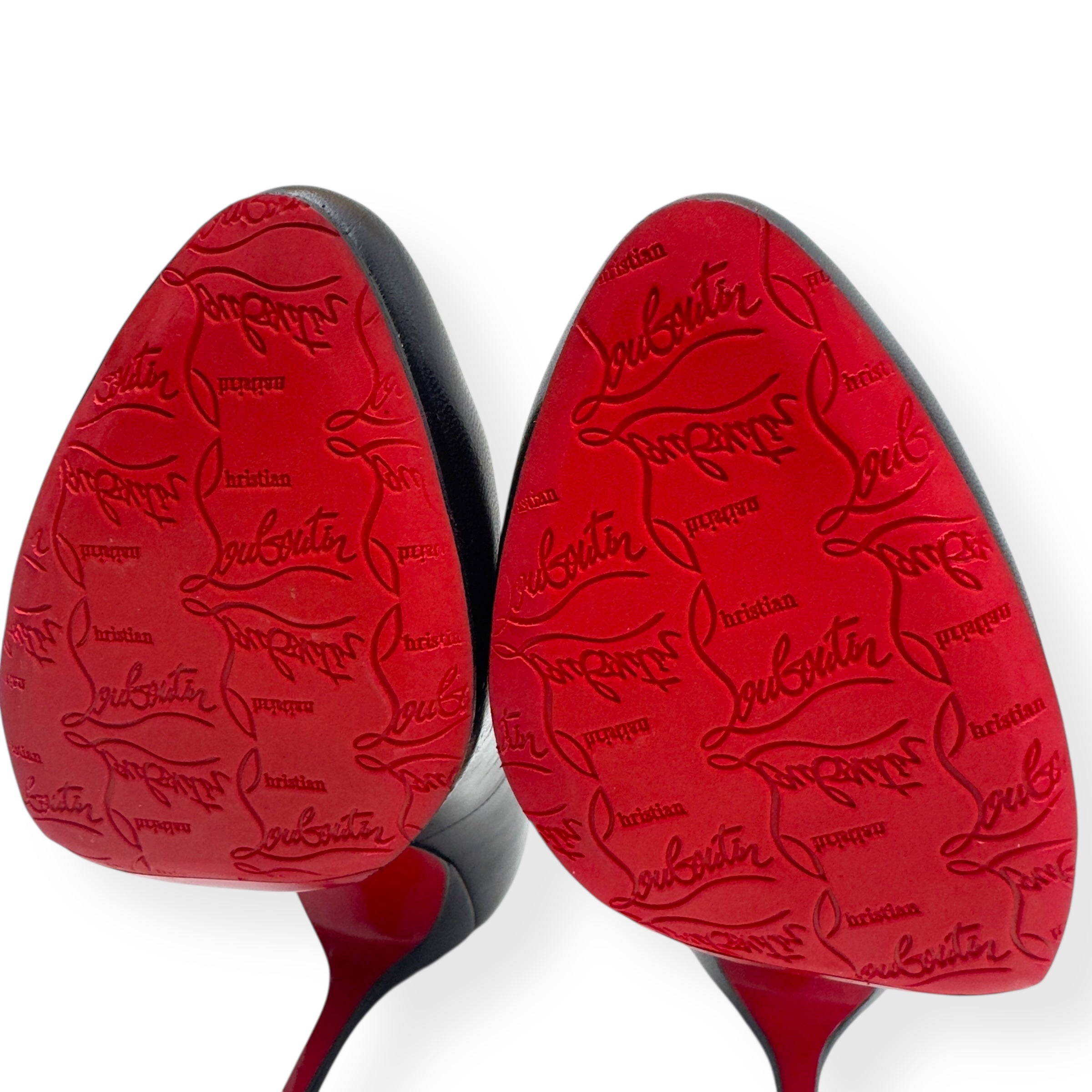 CHRISTIAN LOUBOUTIN LEATHER FIFI SIMPLE HEELS BLACK / RED 36 / UK3