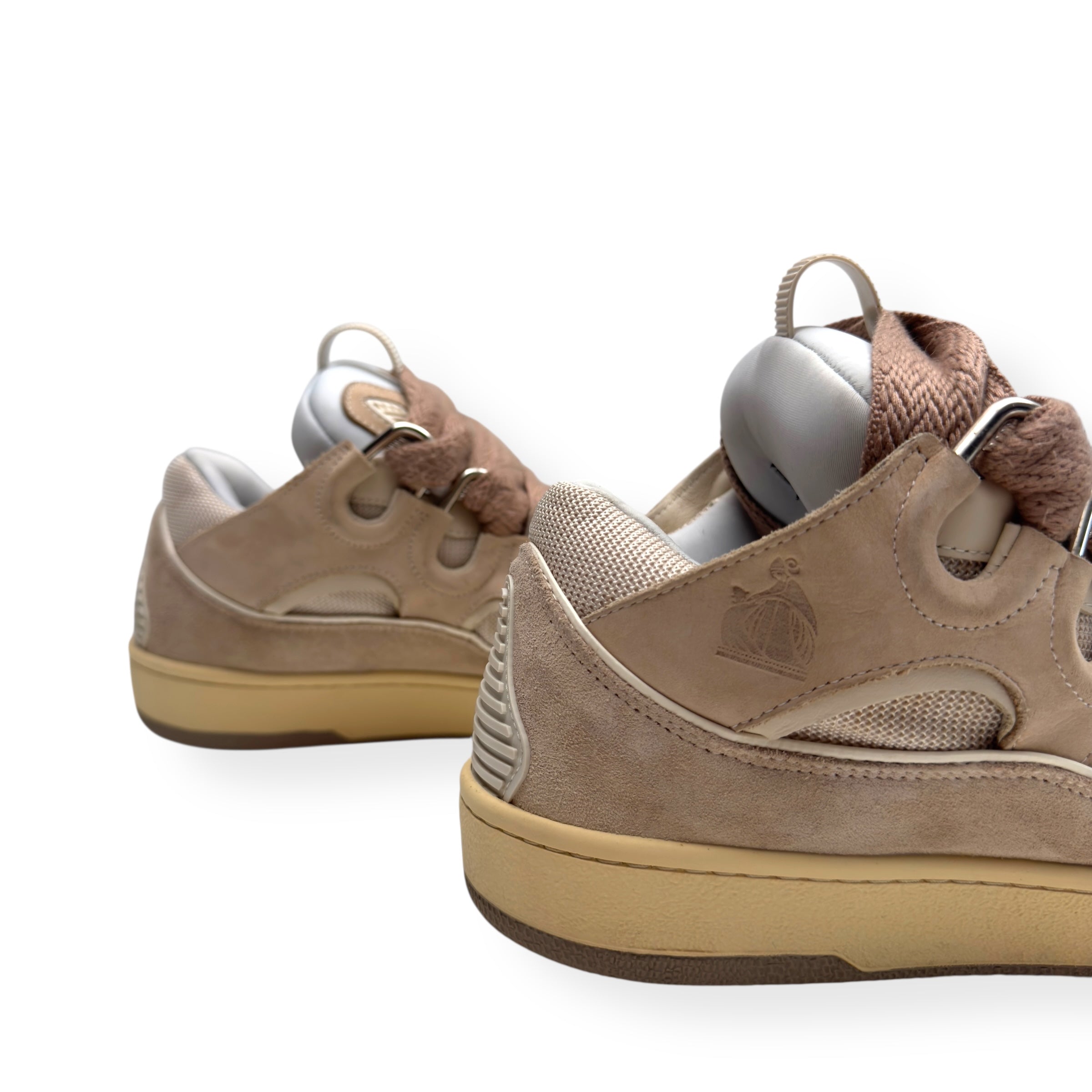 LANVIN LEATHER CURB SNEAKER BEIGE 42 / UK8