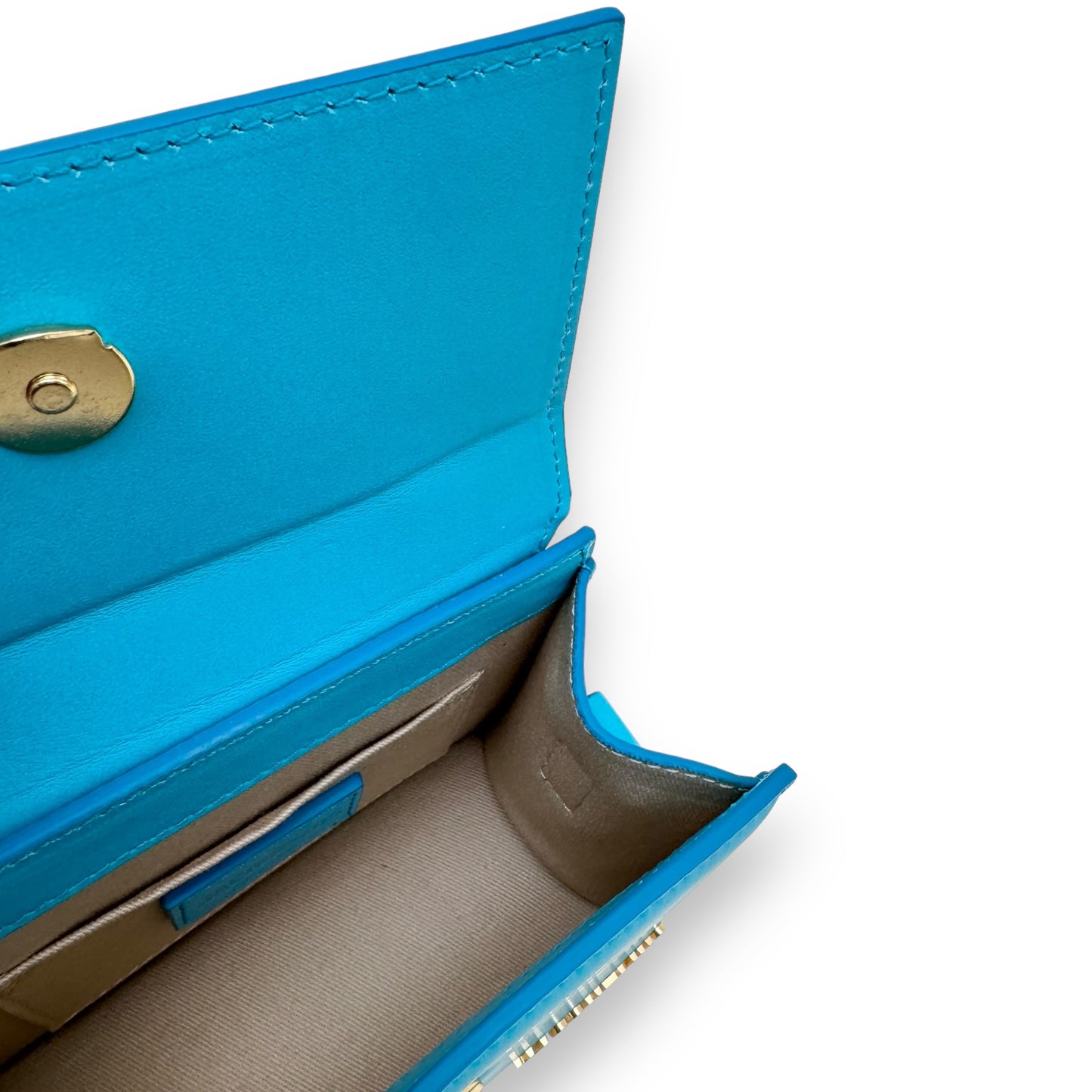 JACQUEMUS LE CHIQUITO MOYEN LEATHER BAG BLUE