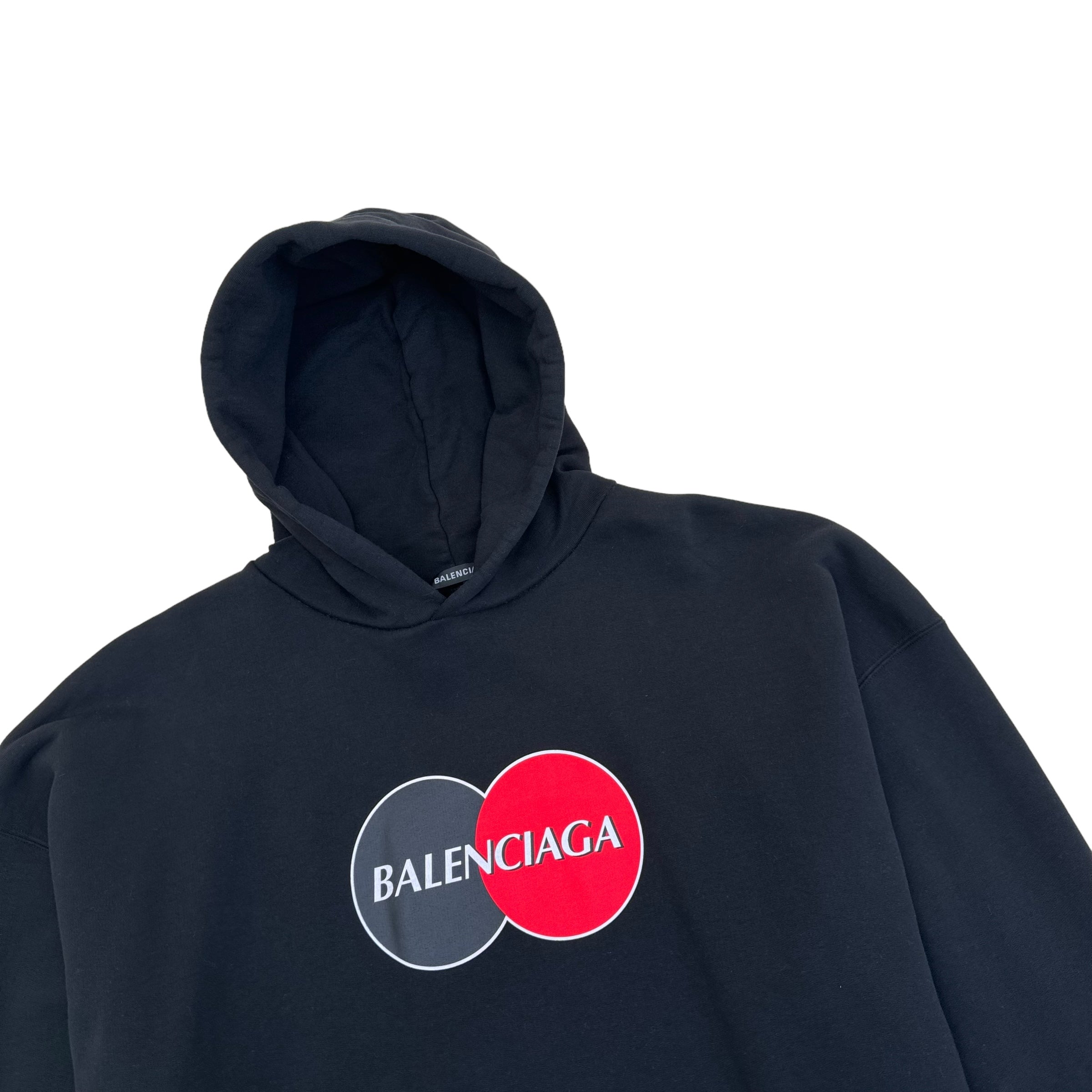 BALENCIAGA OVERSIZED CREDIT CARD LOGO HOODIE BLACK S