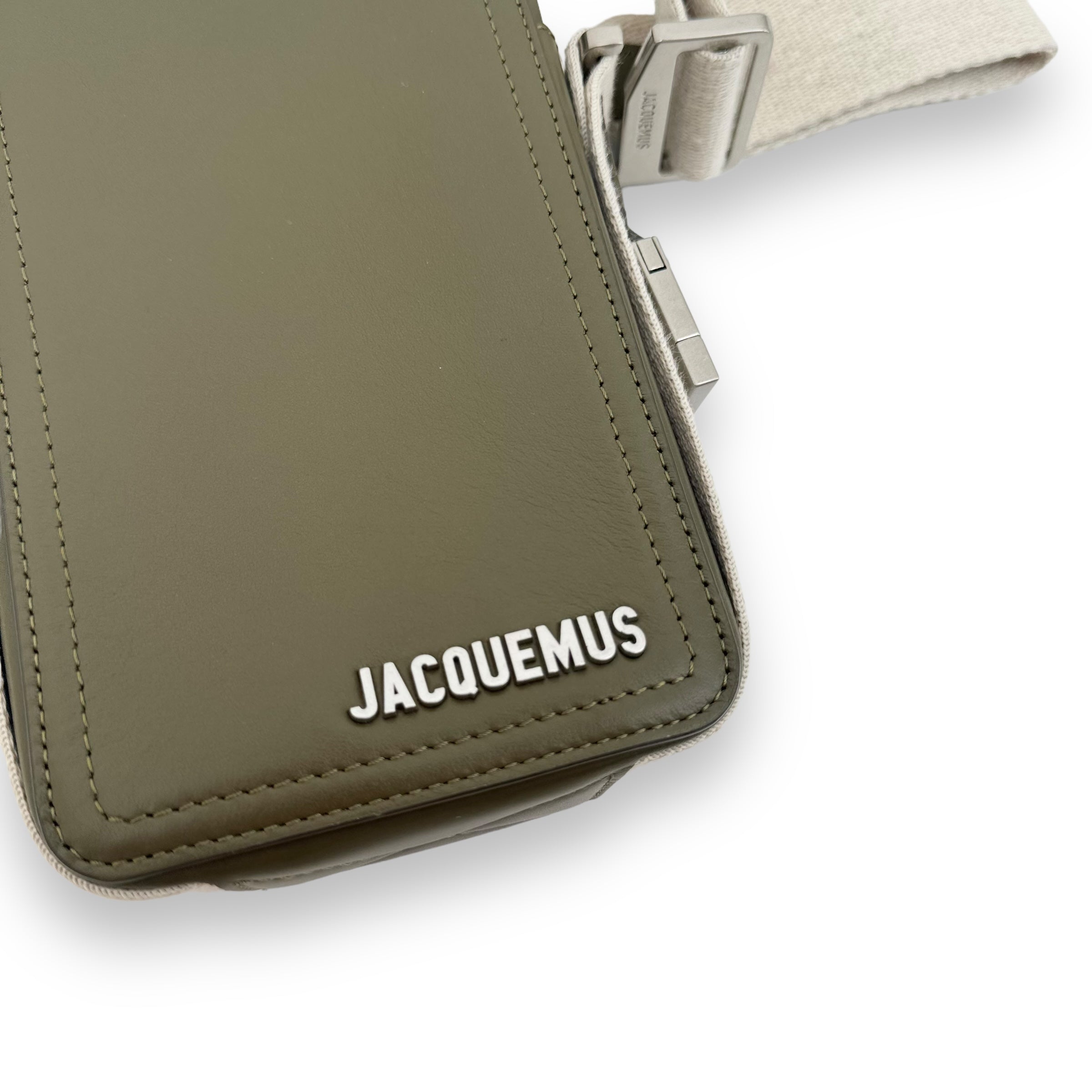 JACQUEMUS LE CUERDA VERTICAL EN CUIR CROSS BODY BAG GREEN