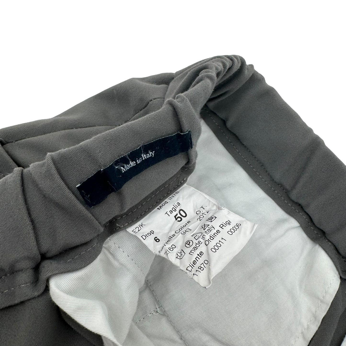 THOM SWEENEY COTTON-BLEND DRAWSTRING TROUSERS GREY L
