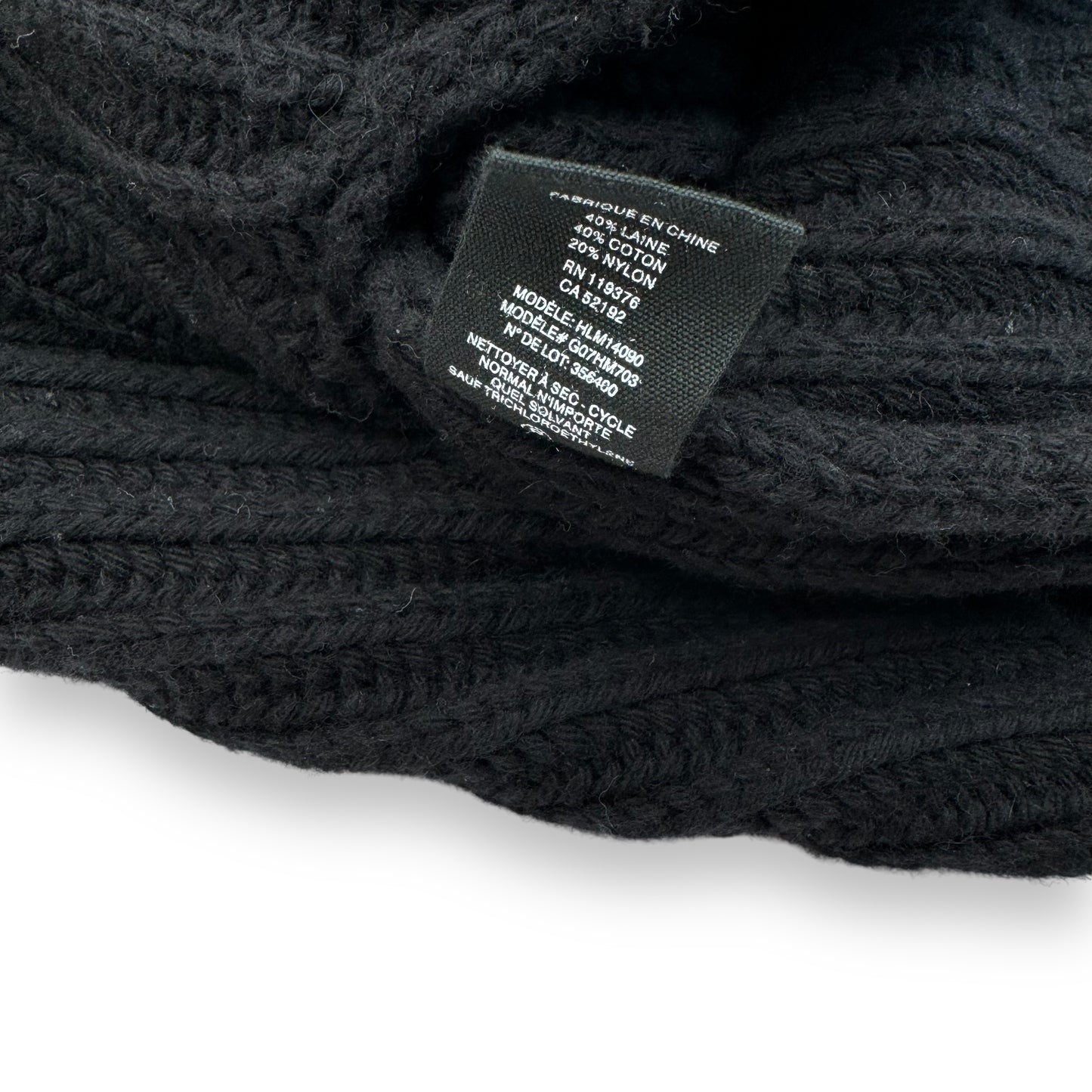 HELMUT LANG MAGNETIC RIBBED WOOL HOODIE BLACK M