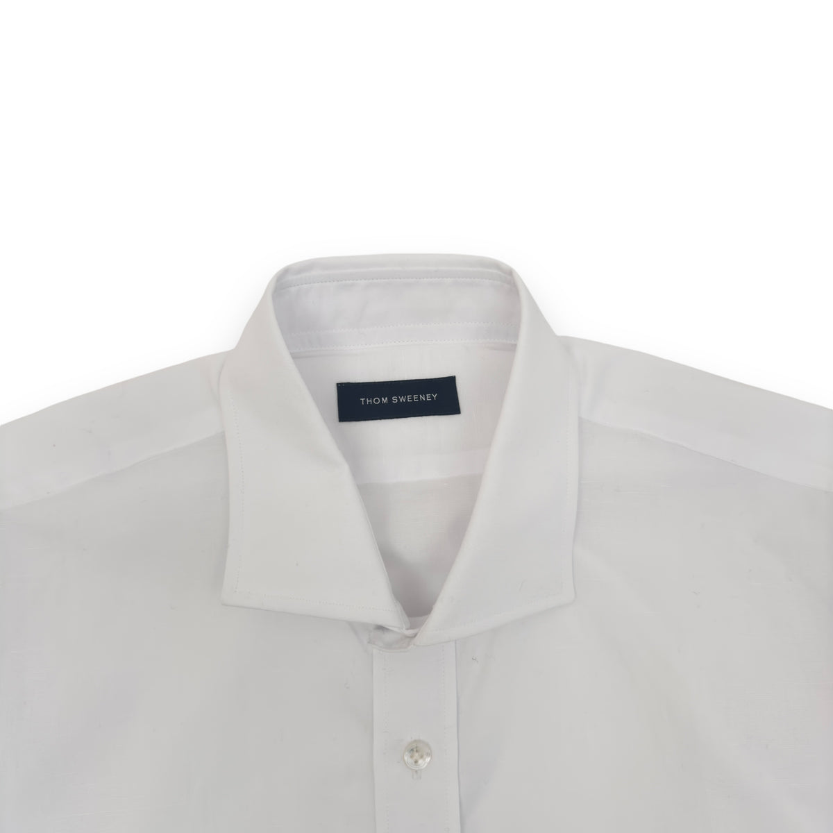 THOM SWEENEY COTTON / LINEN BUTTON DOWN SHIRT WHITE M