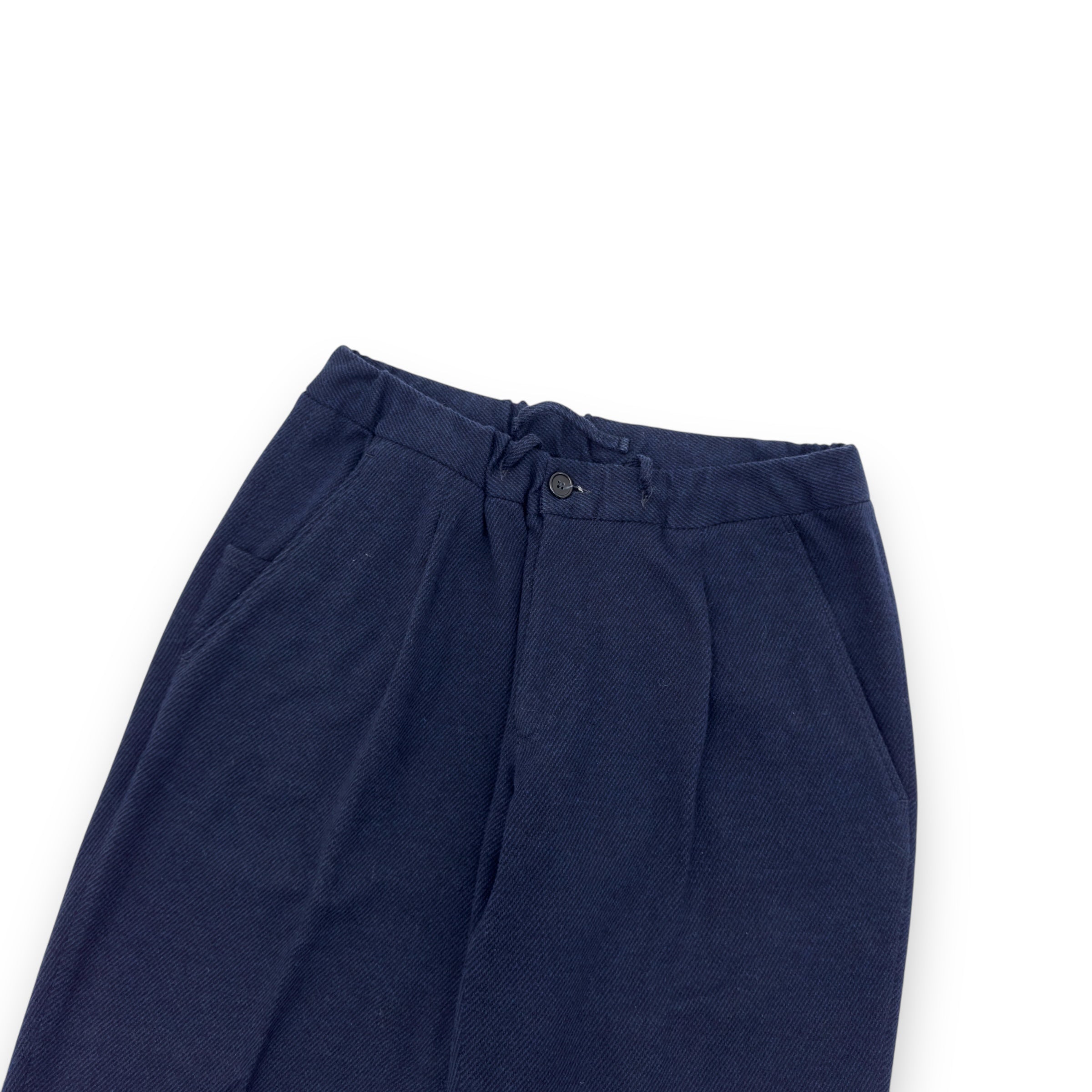 THOM SWEENEY BESPOKE WOOL TROUSERS NAVY BLUE W32”