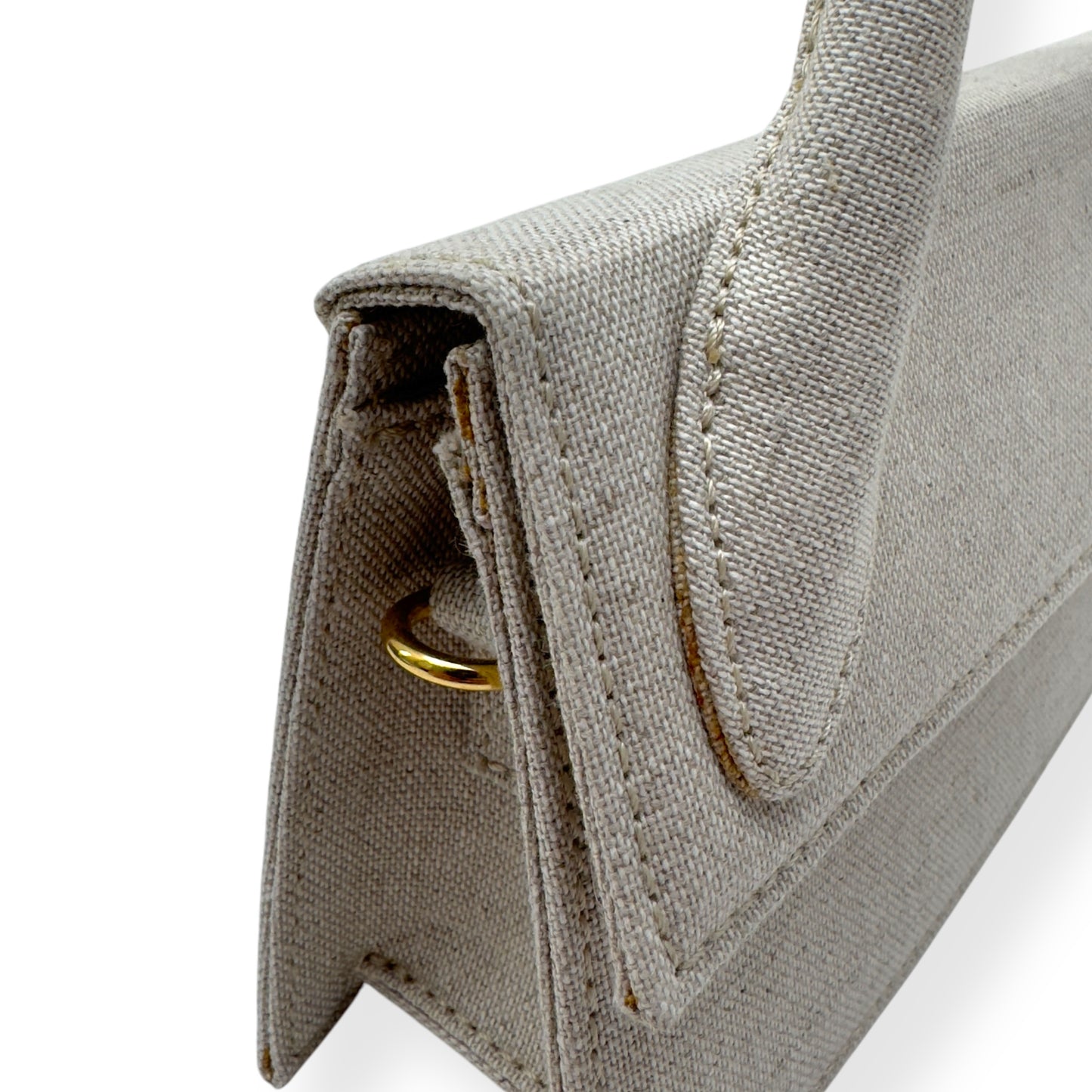 JACQUEMUS ‘LE CHIQUITO LONG’ LINEN SHOULDER BAG BEIGE