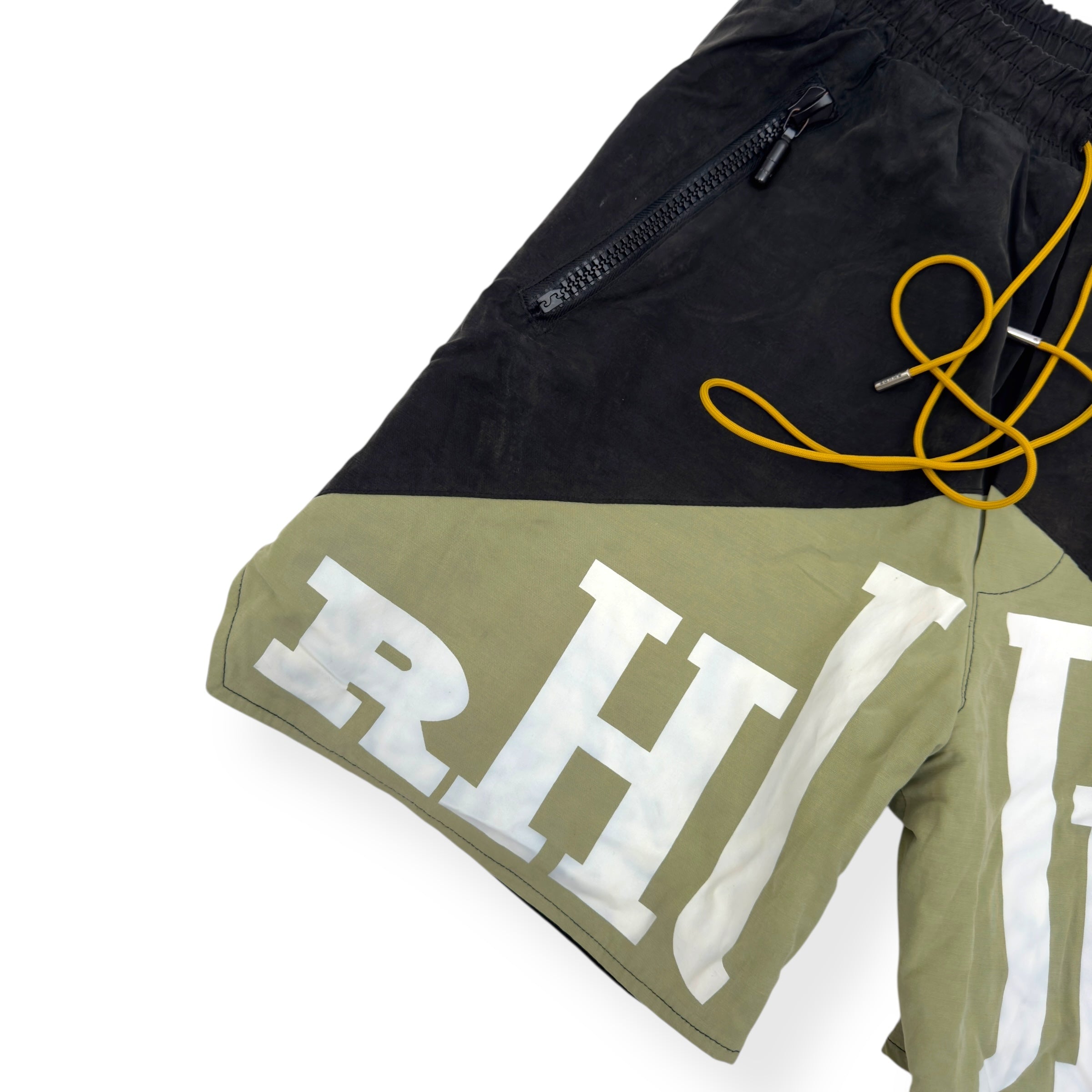RHUDE YACHTING SWIM SHORTS BLACK / OLIVE M