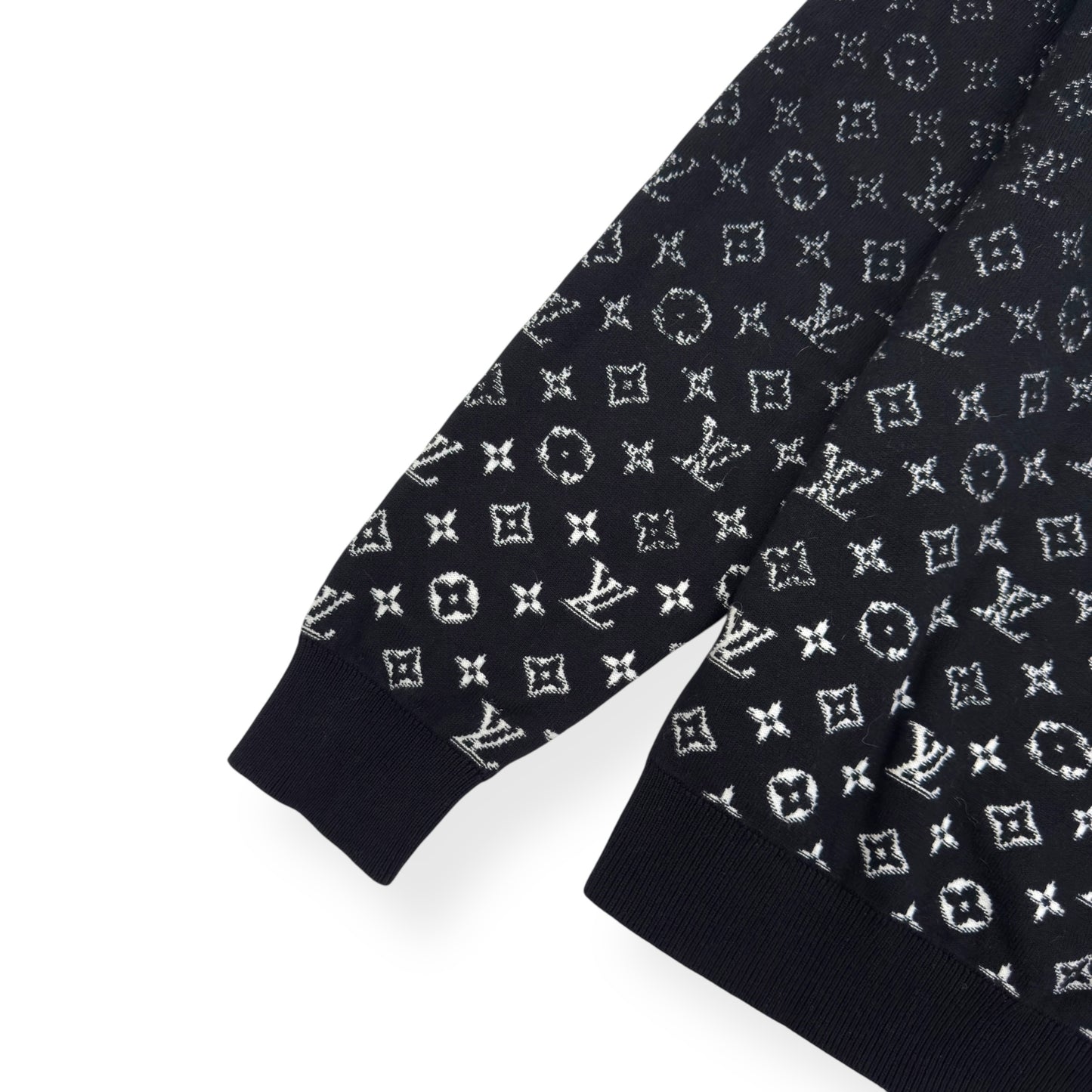 LOUIS VUITTON LVSE MONOGRAM DEGARDÉ CREWNECK SWEATSHIRT BLACK / WHITE XL