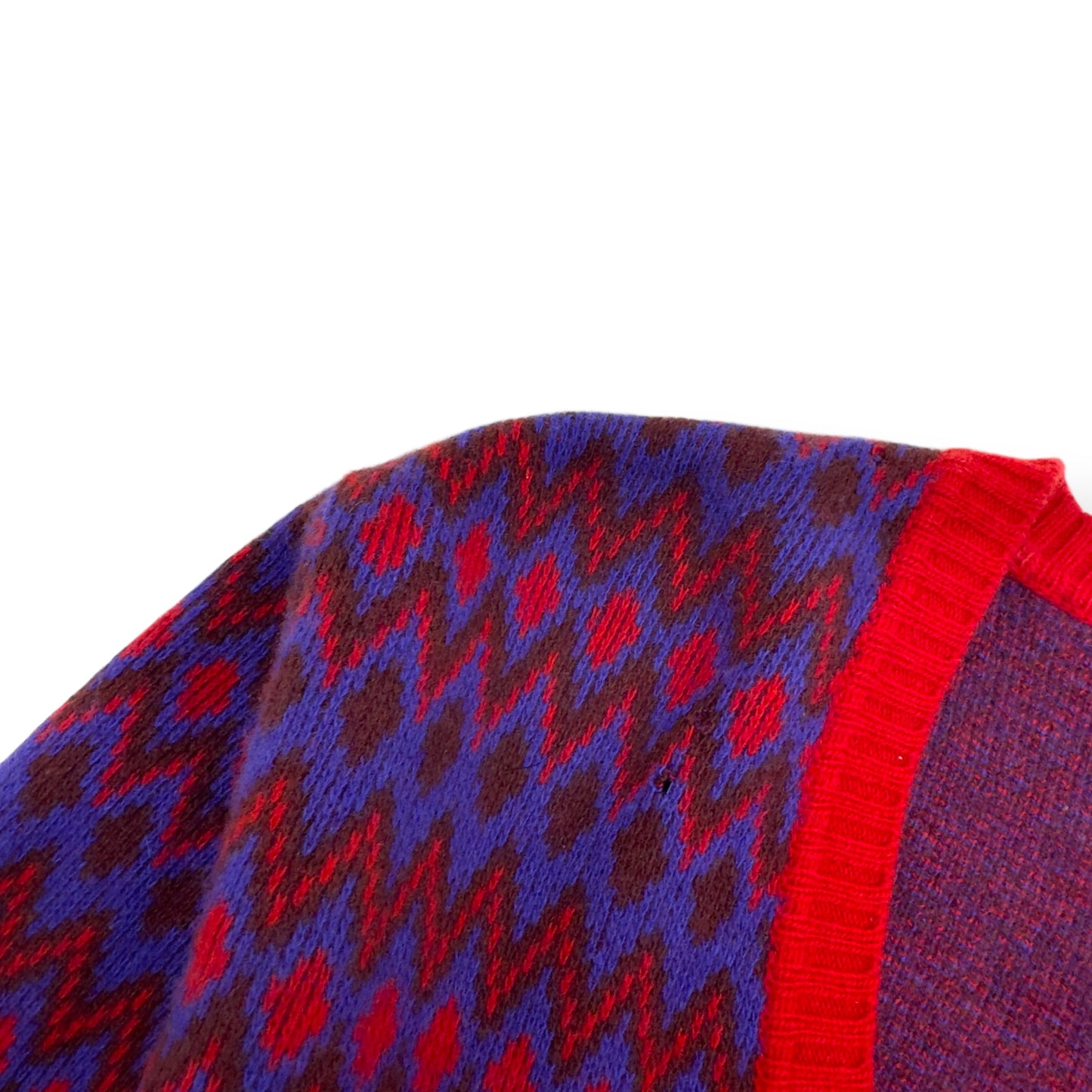 PRADA FW18 WOOL V-NECK SWEATER BURGUNDY / PURPLE 50 / L