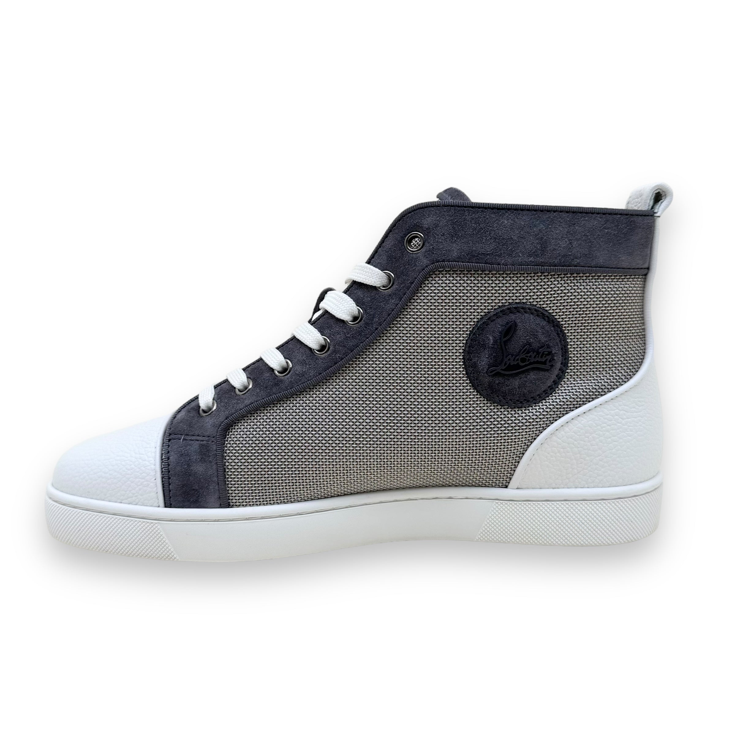 CHRISTIAN LOUBOUTIN LOUIS ORLATO HIGH TOP SNEAKER WHITE / GREY UK9