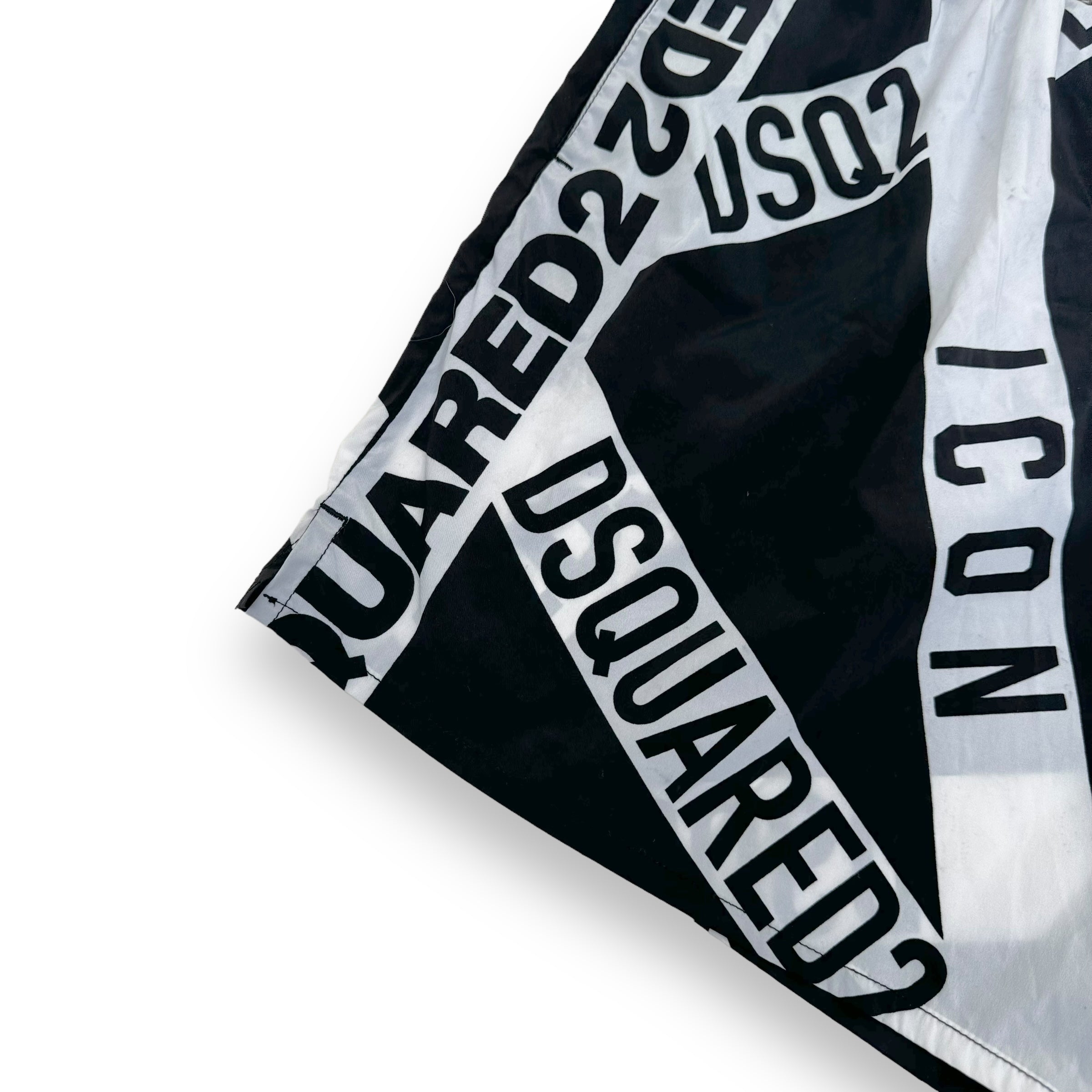 DSQUARED2 TAPE LOGO SWIM SHORTS BLACK / WHITE M
