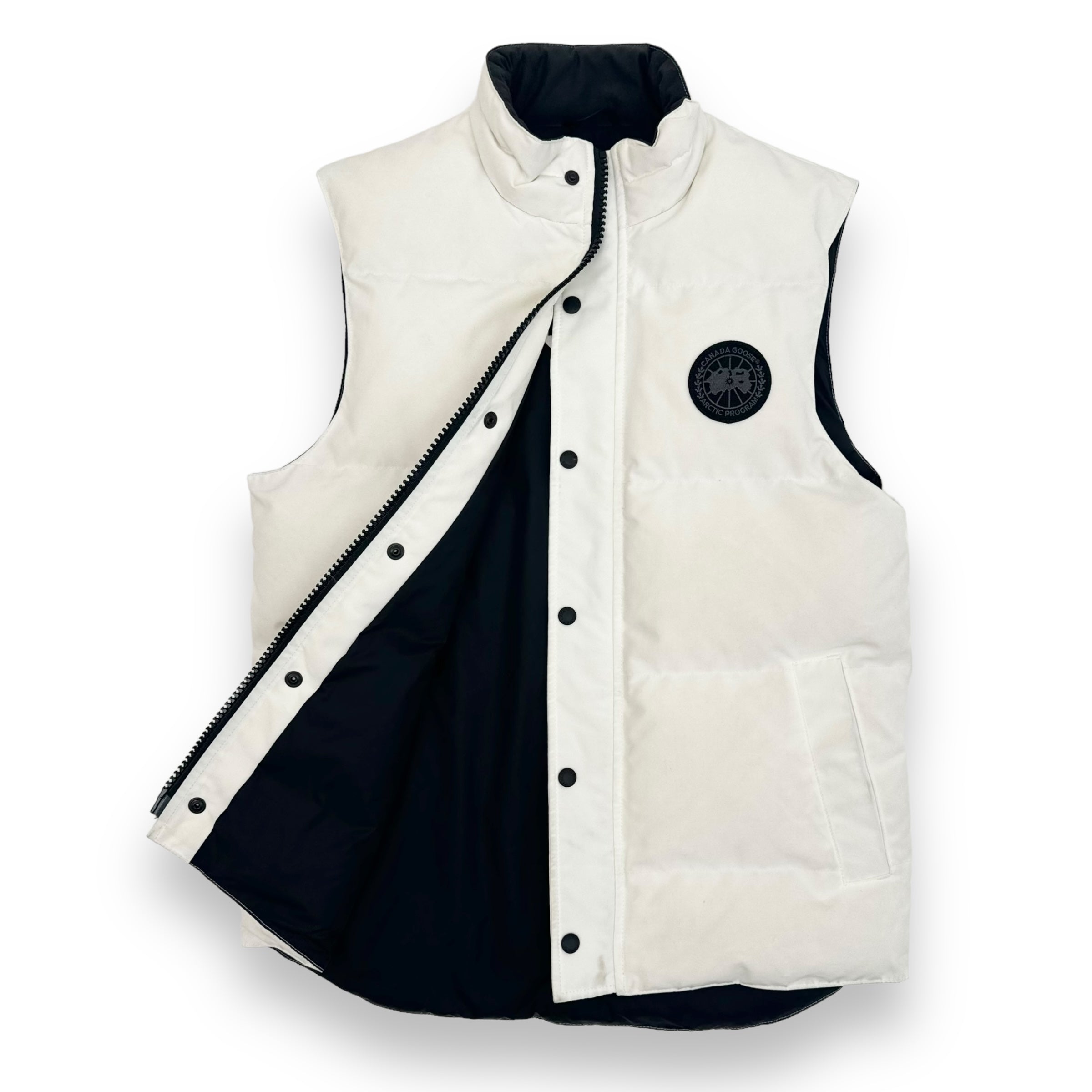 CANADA GOOSE CARSON VEST PUFFER JACKET WHITE / BLACK M