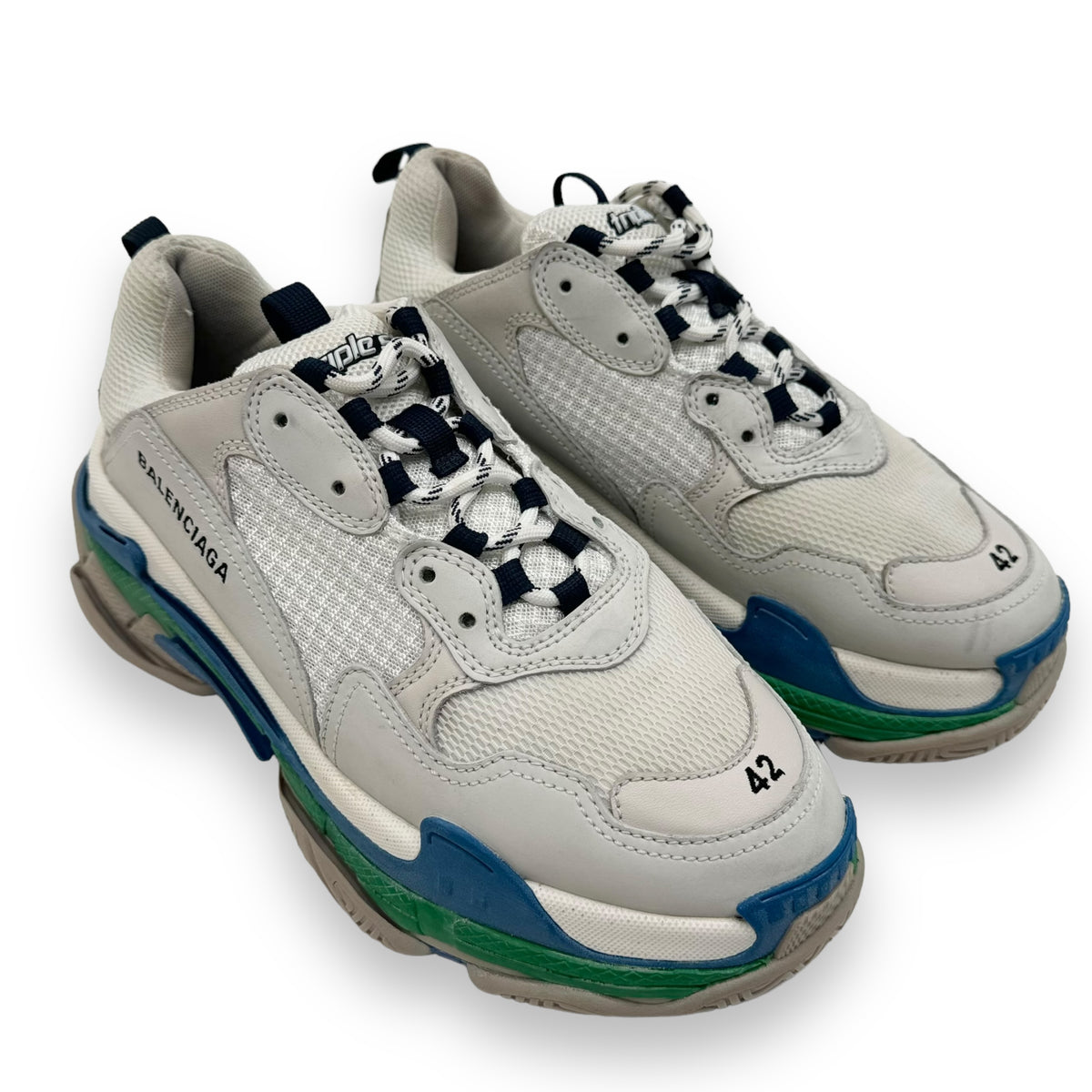 BALENCIAGA TRIPLE S SNEAKER BLUE / GREEN / BEIGE UK8