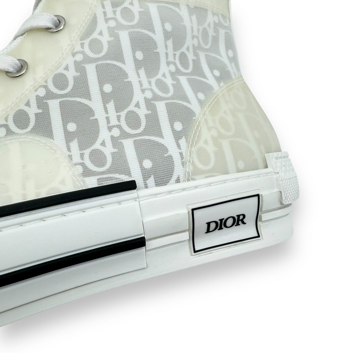 DIOR B23 OBLIQUE HIGH TOP SNEAKER WHITE UK10
