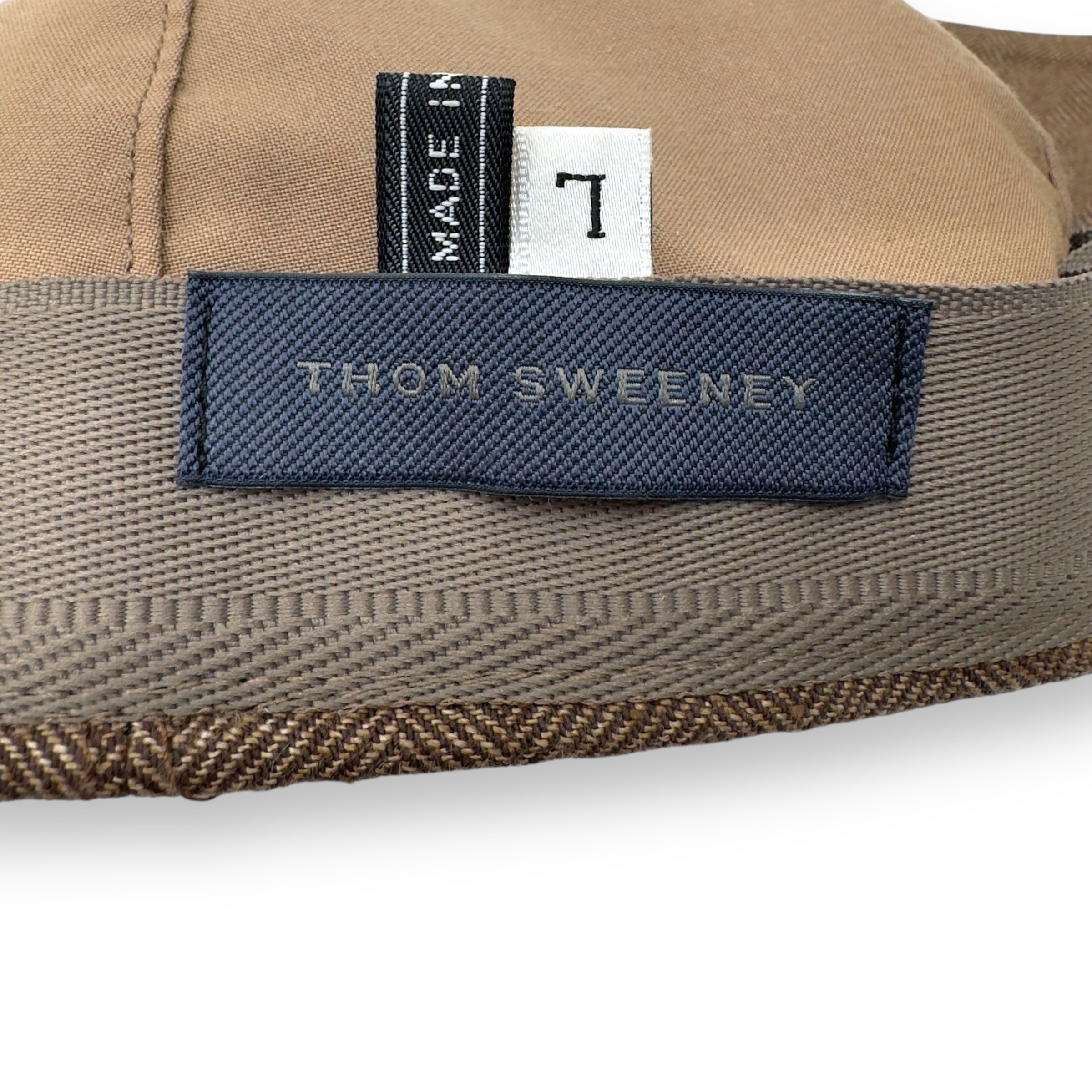 THOM SWEENEY COTTON / LEATHER CAP BROWN L