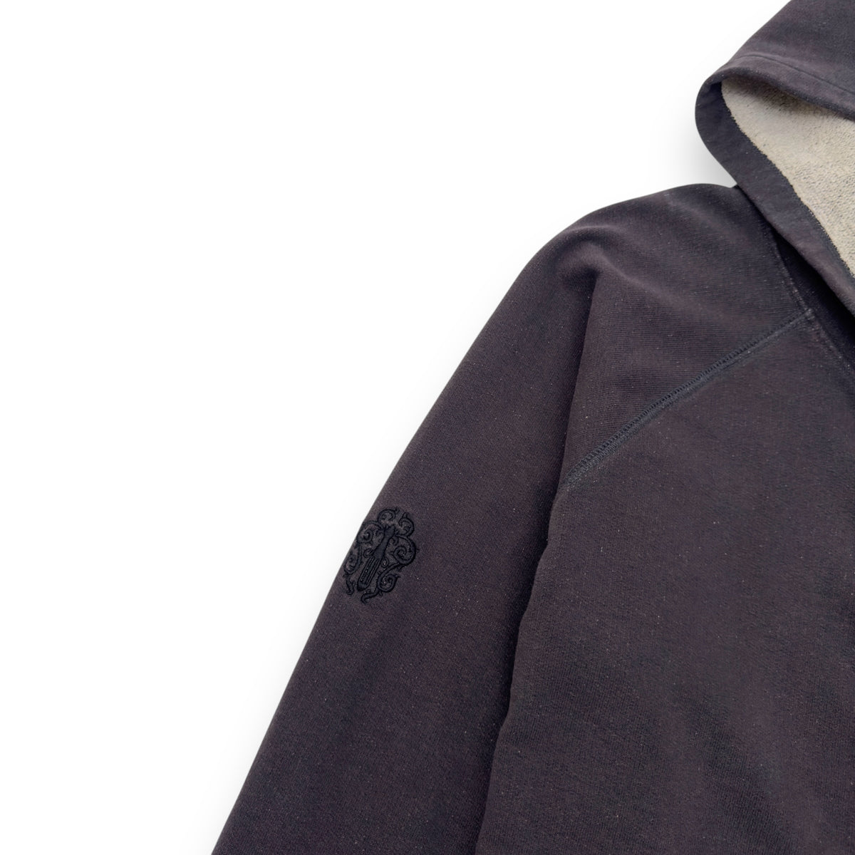 CHROME HEARTS VERTICAL LOGO HOODIE DARK GREY XL