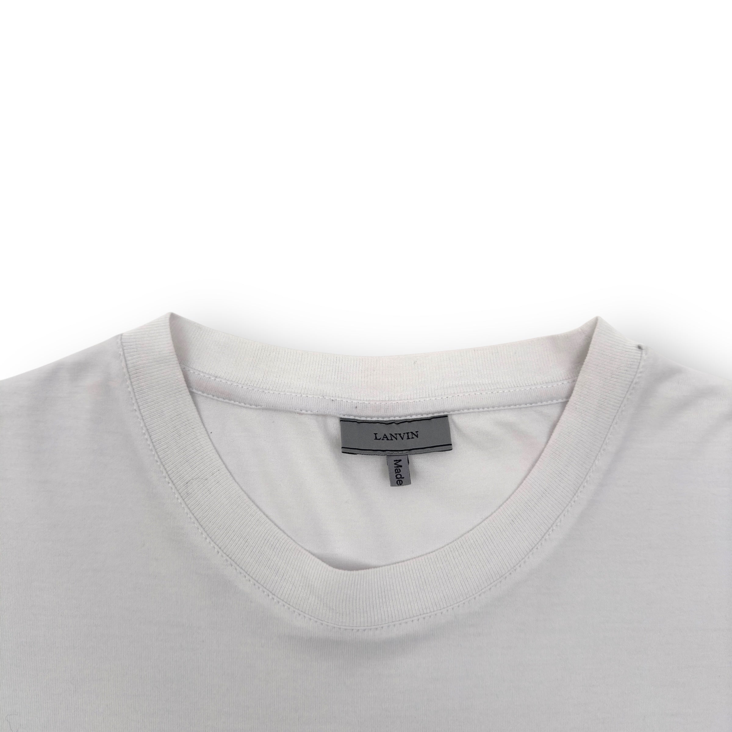 LANVIN BARRE SLIM FIT COTTON T-SHIRT WHITE M