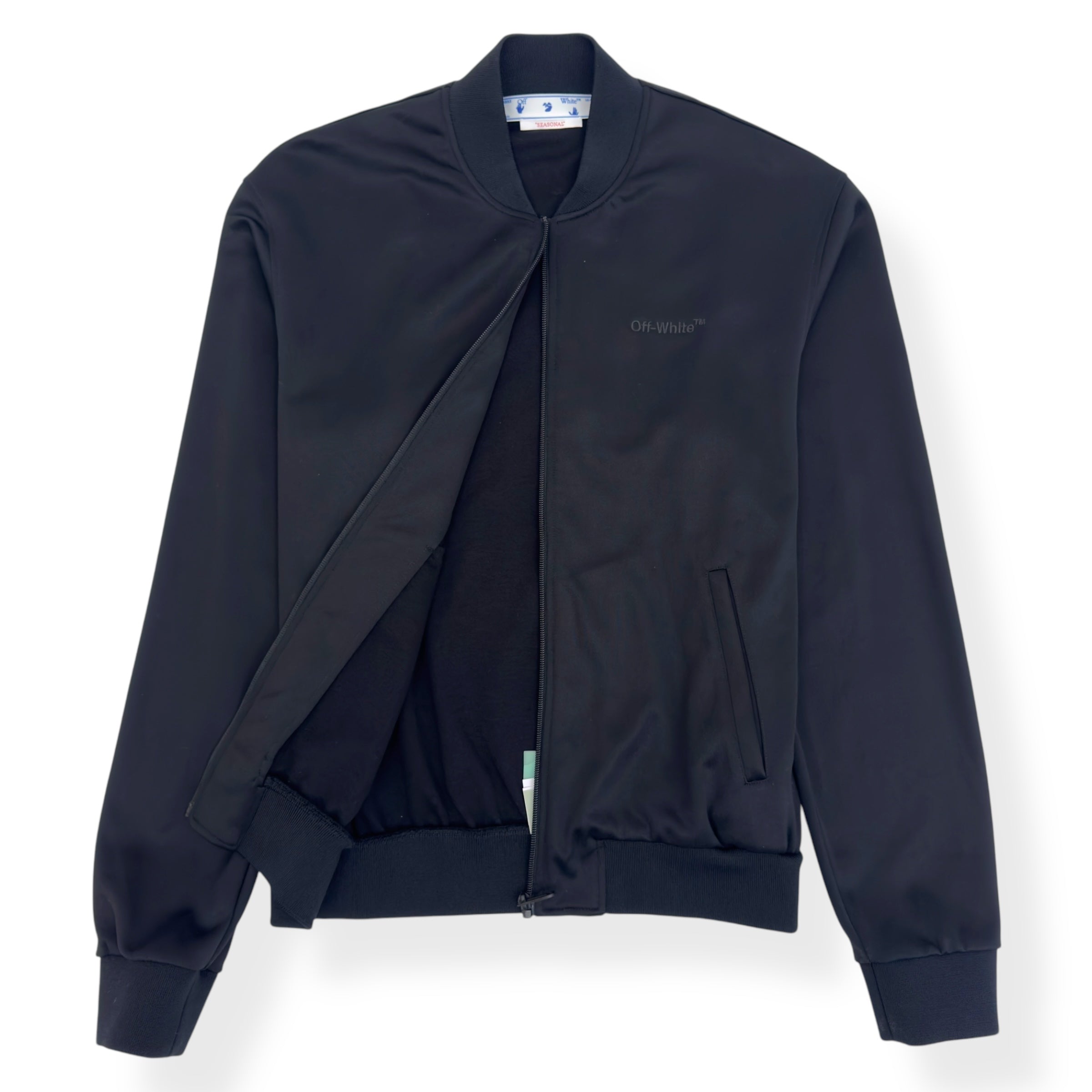 OFF-WHITE ZIP-UP FORALL TRACK TOP BLACK M