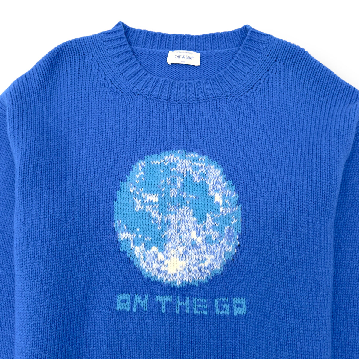 OFF-WHITE WOOL-BLEND SWEATER BLUE L