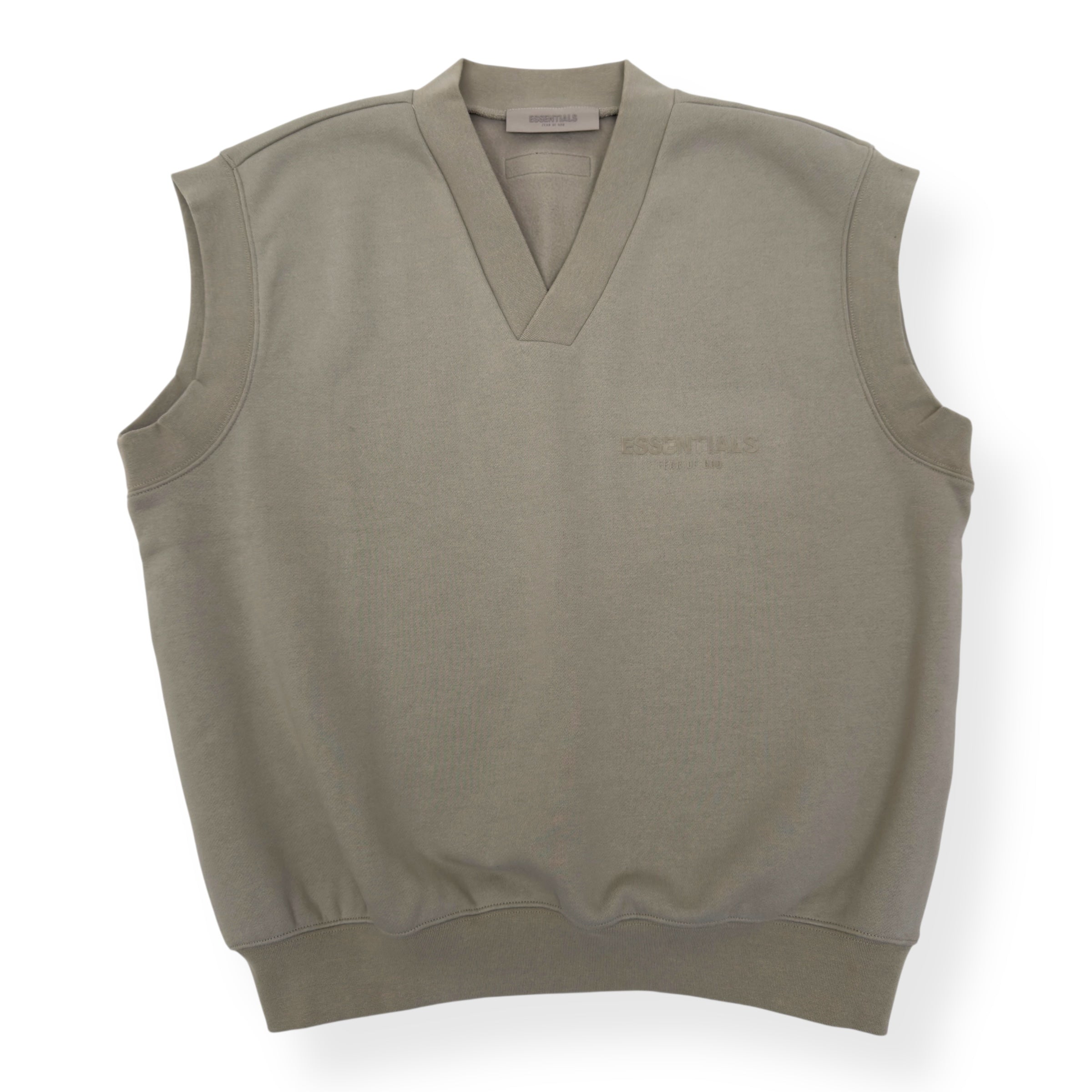 ESSENTIALS FEAR OF GOD PULLOVER V-NECK SWEATER BEIGE M