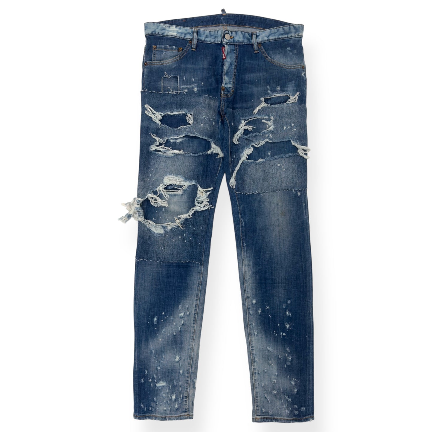 DSQUARED2 SUPER RIBBED WASHED DENIM JEANS BLUE 50 / L