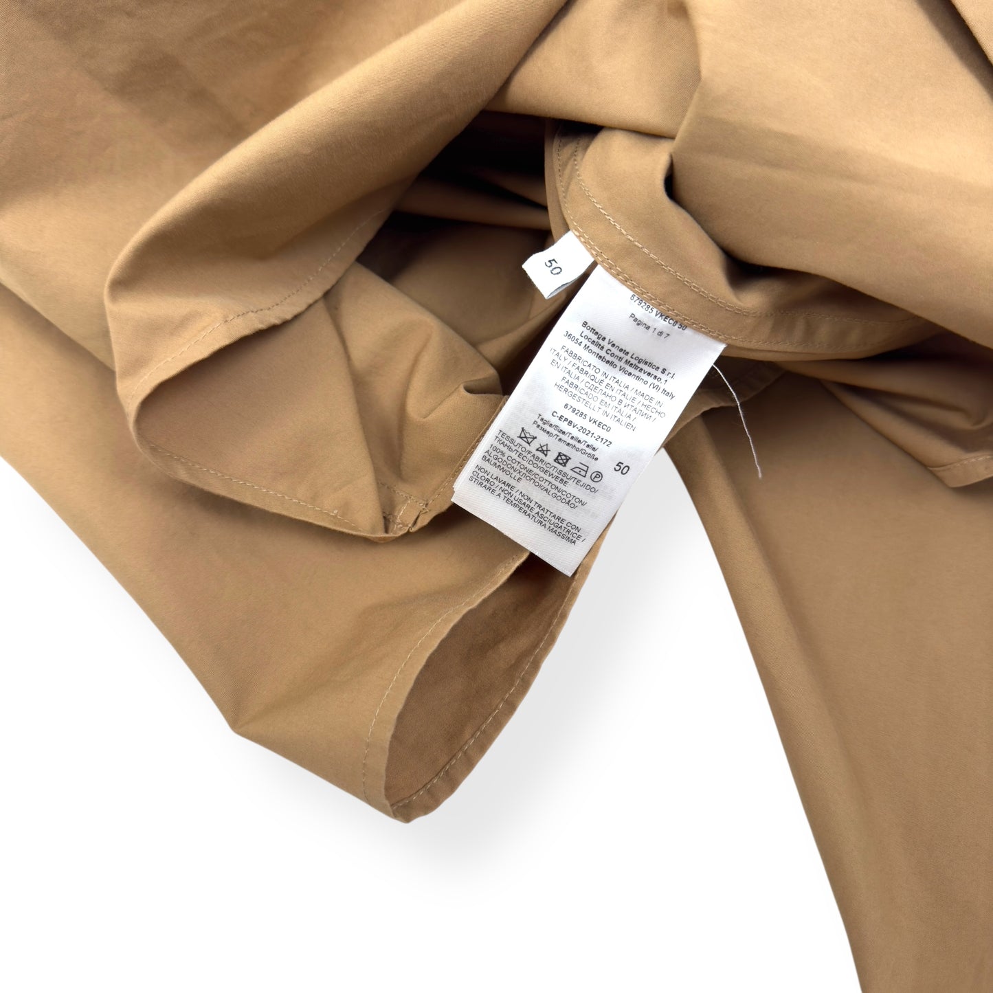 BOTTEGA VENETA LONG-SLEEVED RELAXED SHIRT BEIGE 50 / L